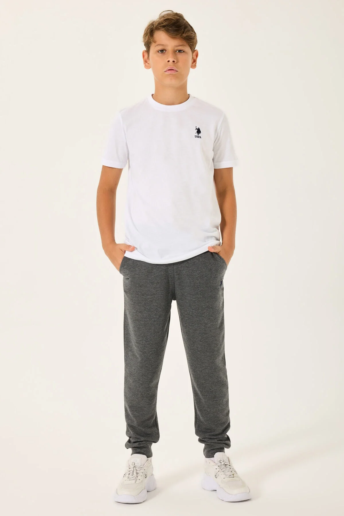 U.S Polo Assn Çocuk Erkek Krem Eşofman Takım