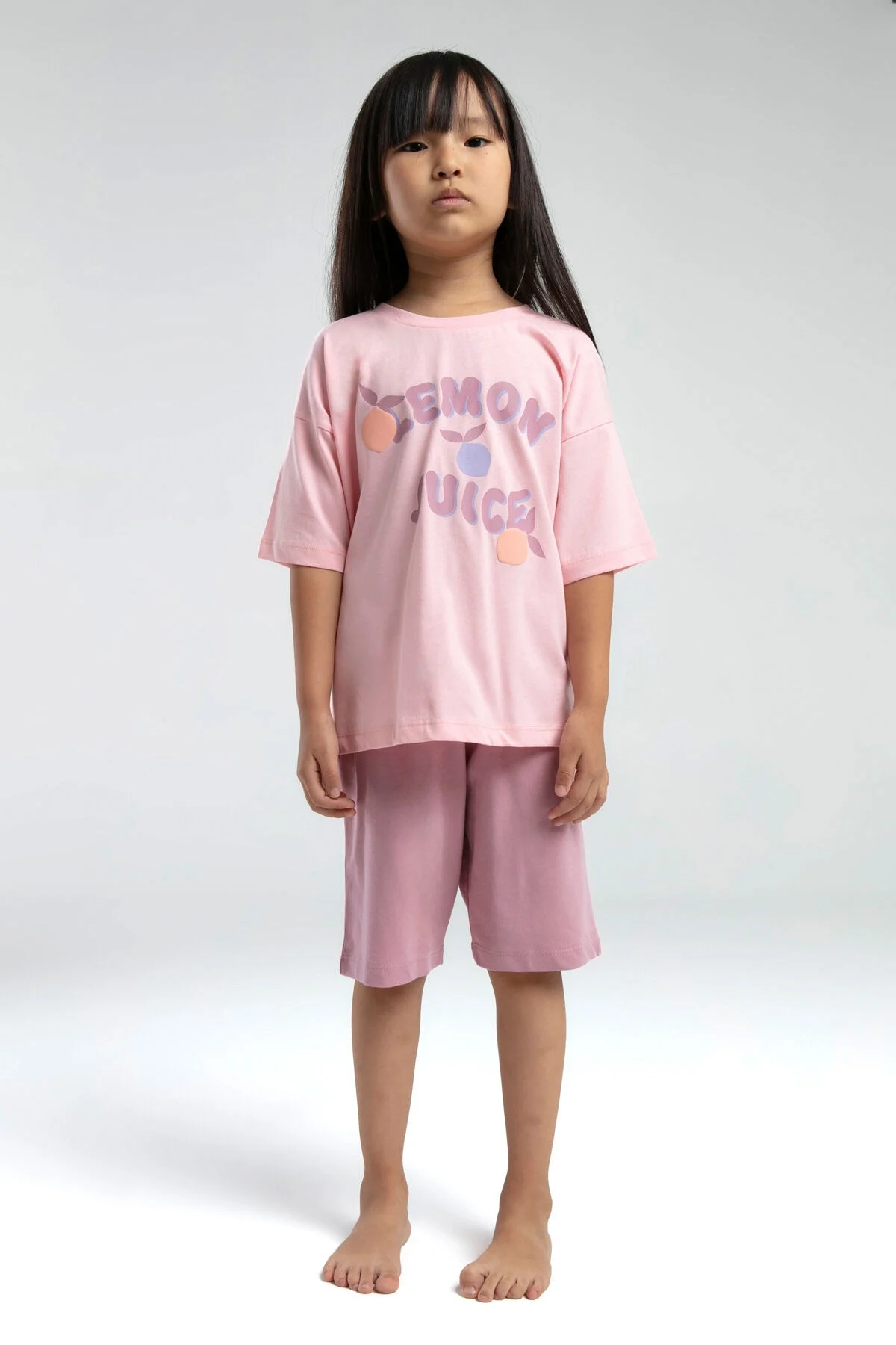 Rolypoly Kız Çocuk Pembe Bermuda Takım