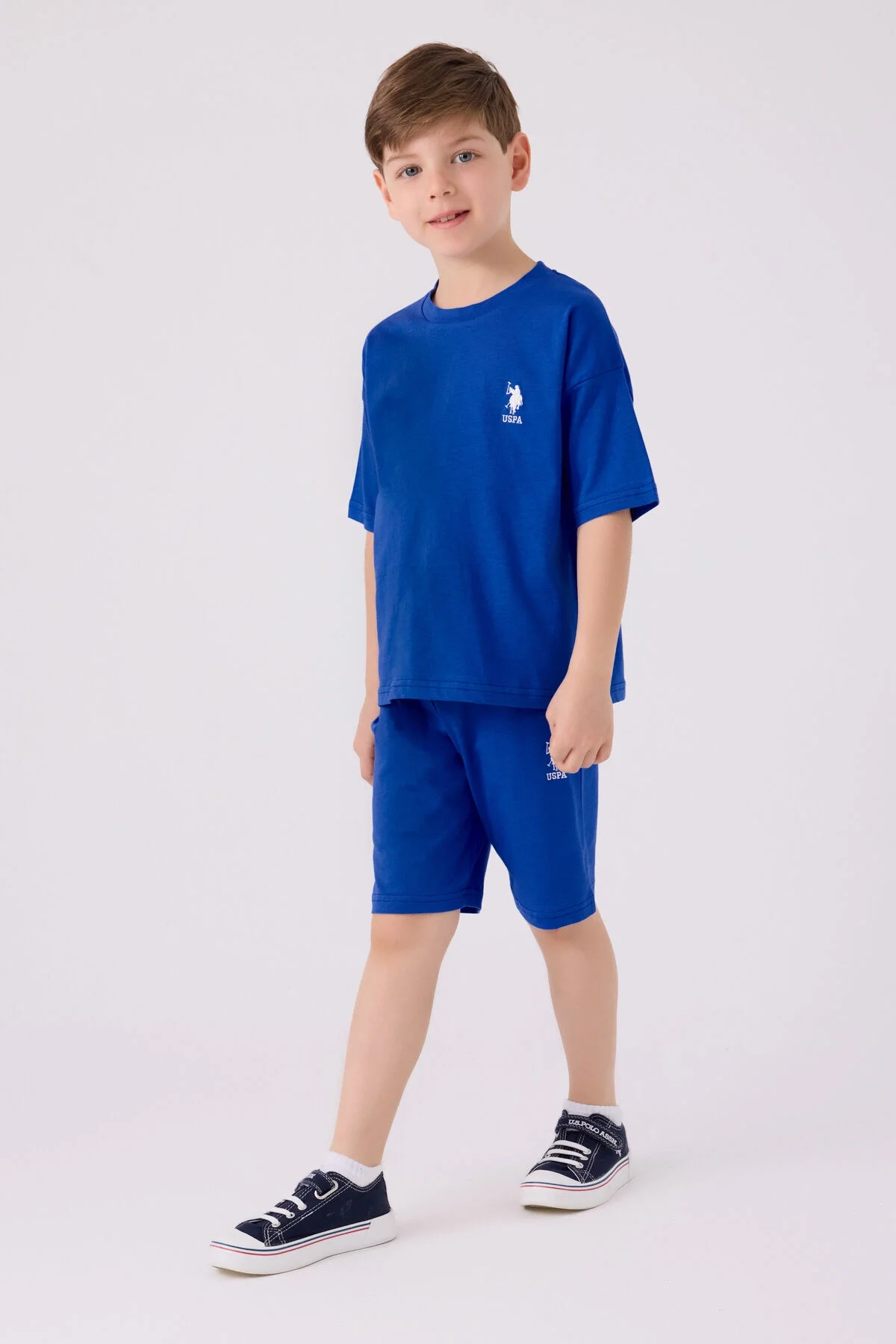 U.S. Polo Assn Erkek Çocuk Mavi Bermuda Takım