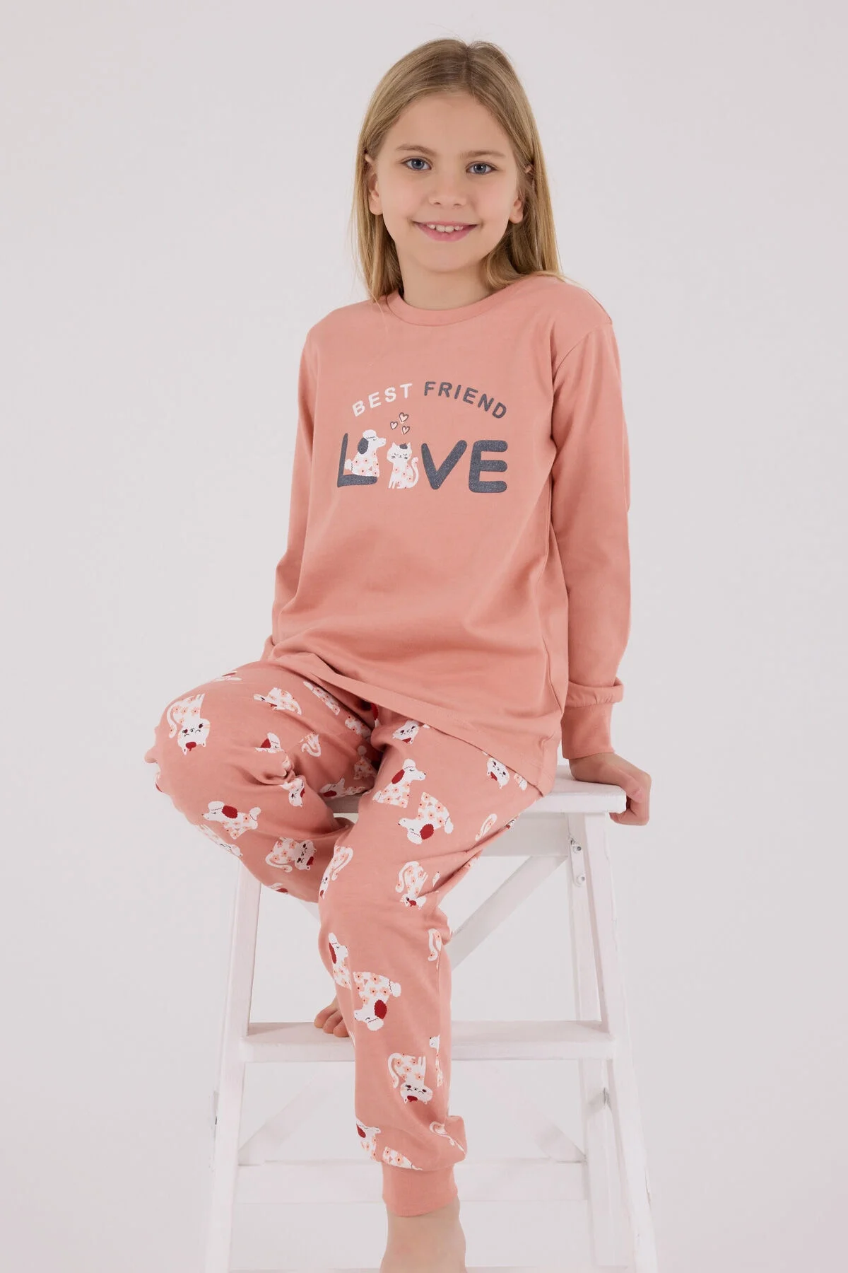 Rolypoly Kız Çocuk Pembe Pijama Takımı