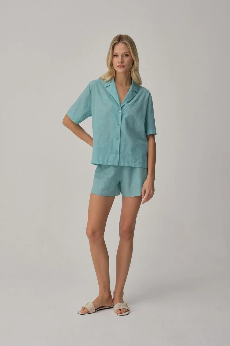 VANESSA -Pamuklu Kadın Pijama Takımı - Capri