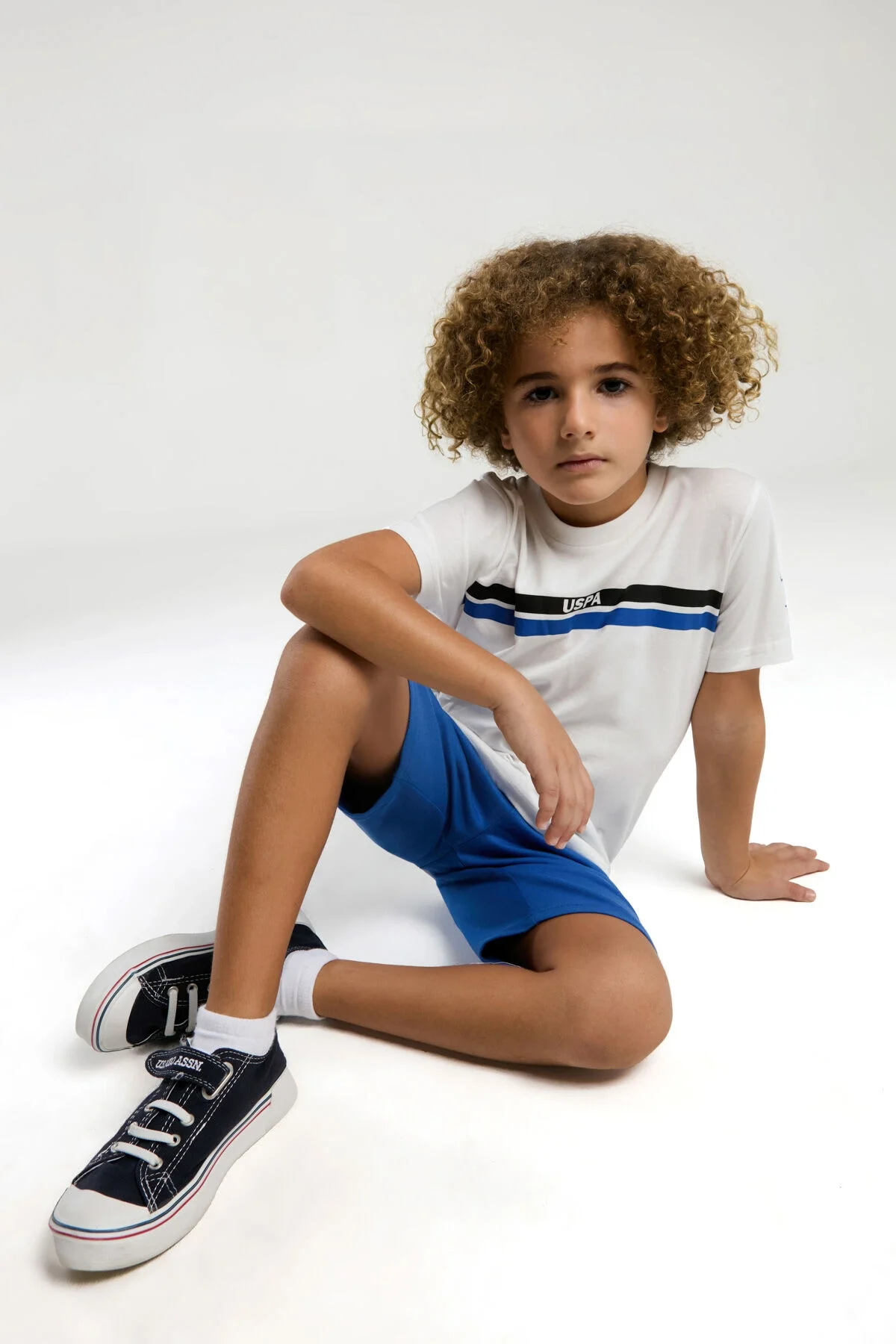 U.S. Polo Assn Erkek Çocuk Beyaz Bermuda Takım