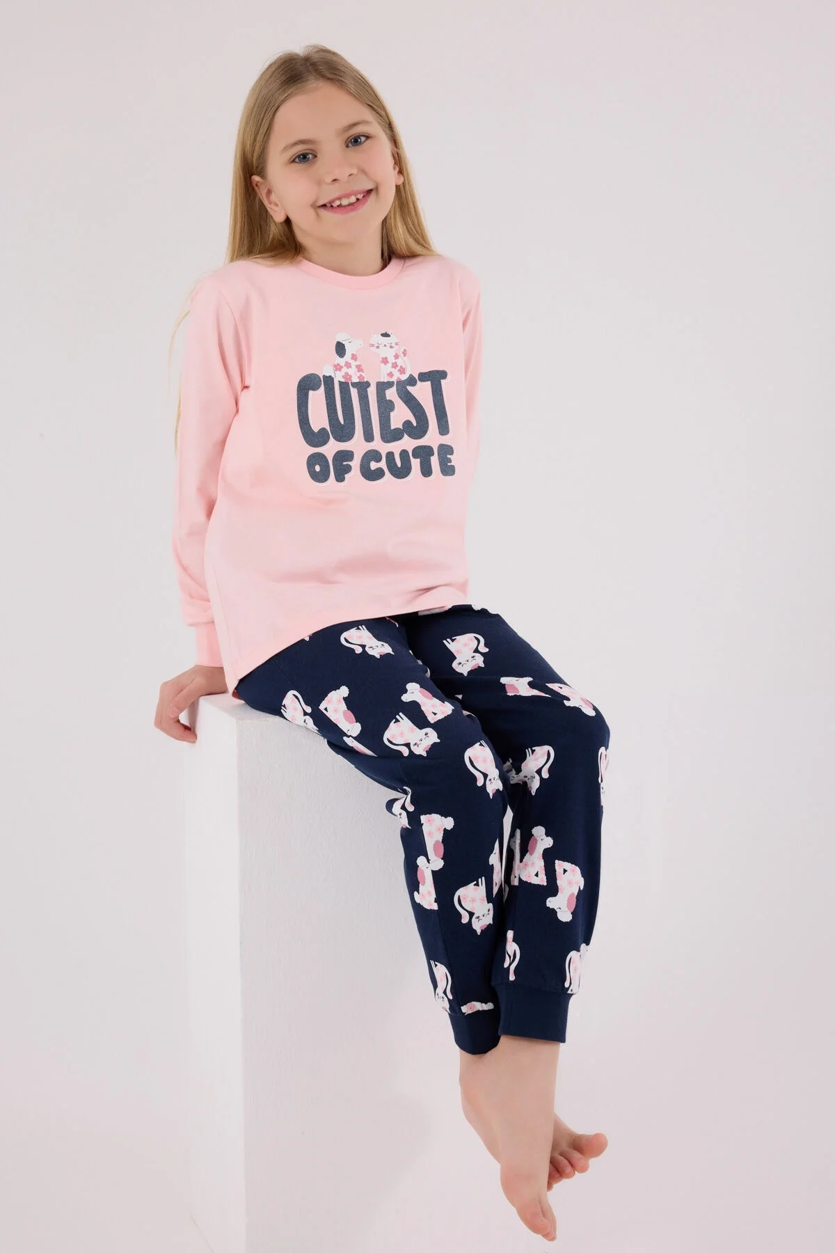 Rolypoly Kız Çocuk Pembe Pijama Takımı