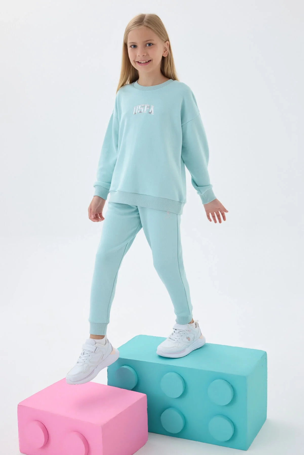 U.S. Polo Assn Kız Çocuk Mavi Eşofman Takımı