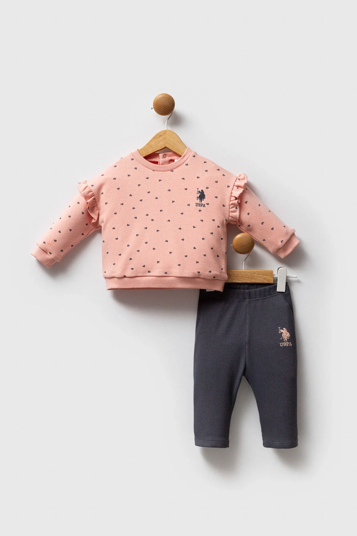 U.S. Polo Assn Kız Bebek Turuncu Takım