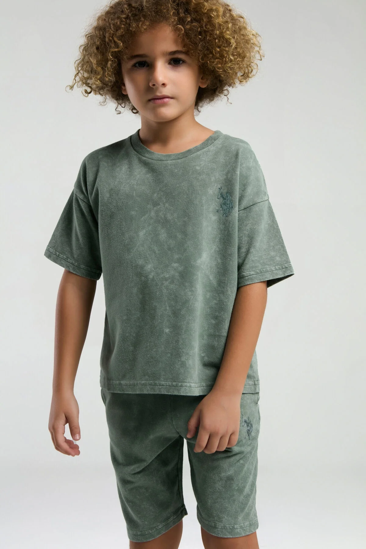 U.S. Polo Assn Erkek Çocuk Yeşil Bermuda Takım