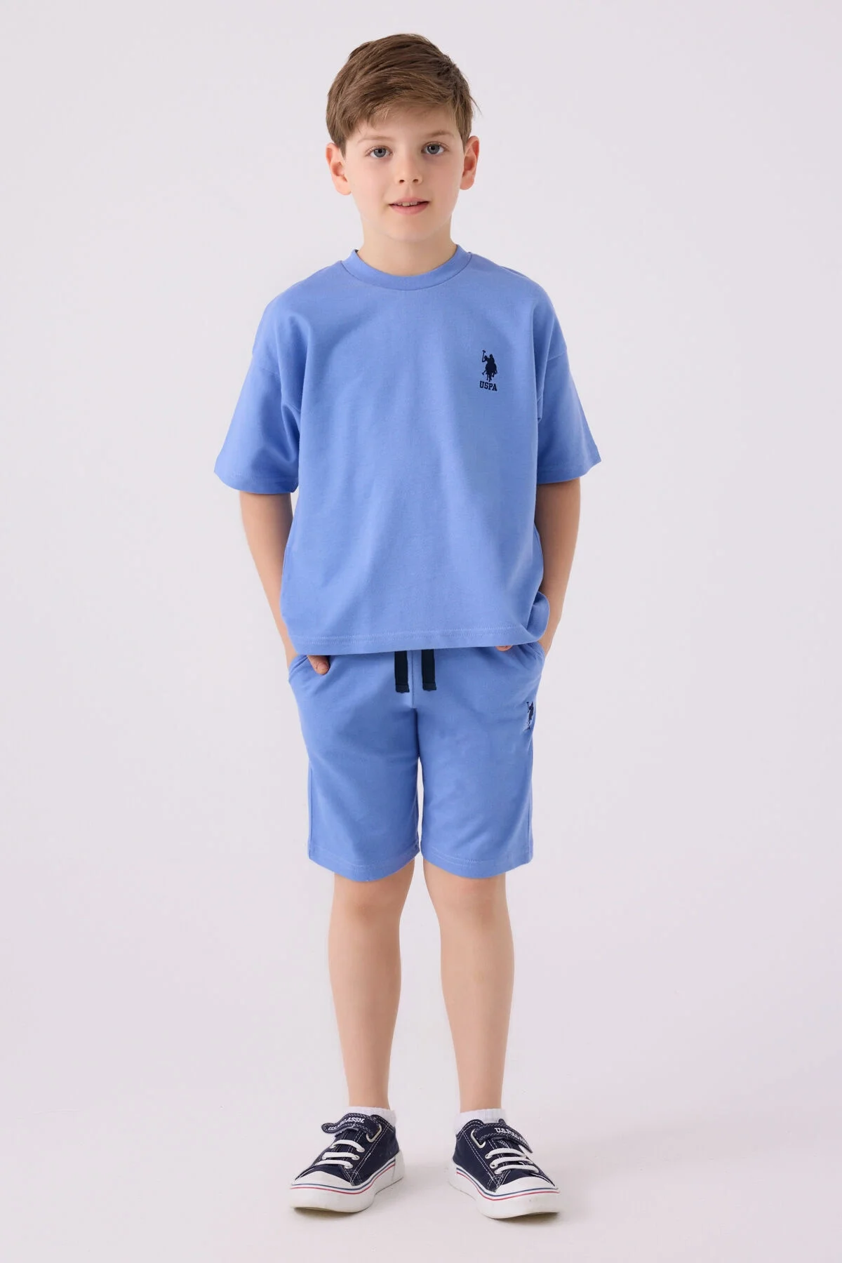 U.S. Polo Assn Erkek Çocuk Mavi Bermuda Takım