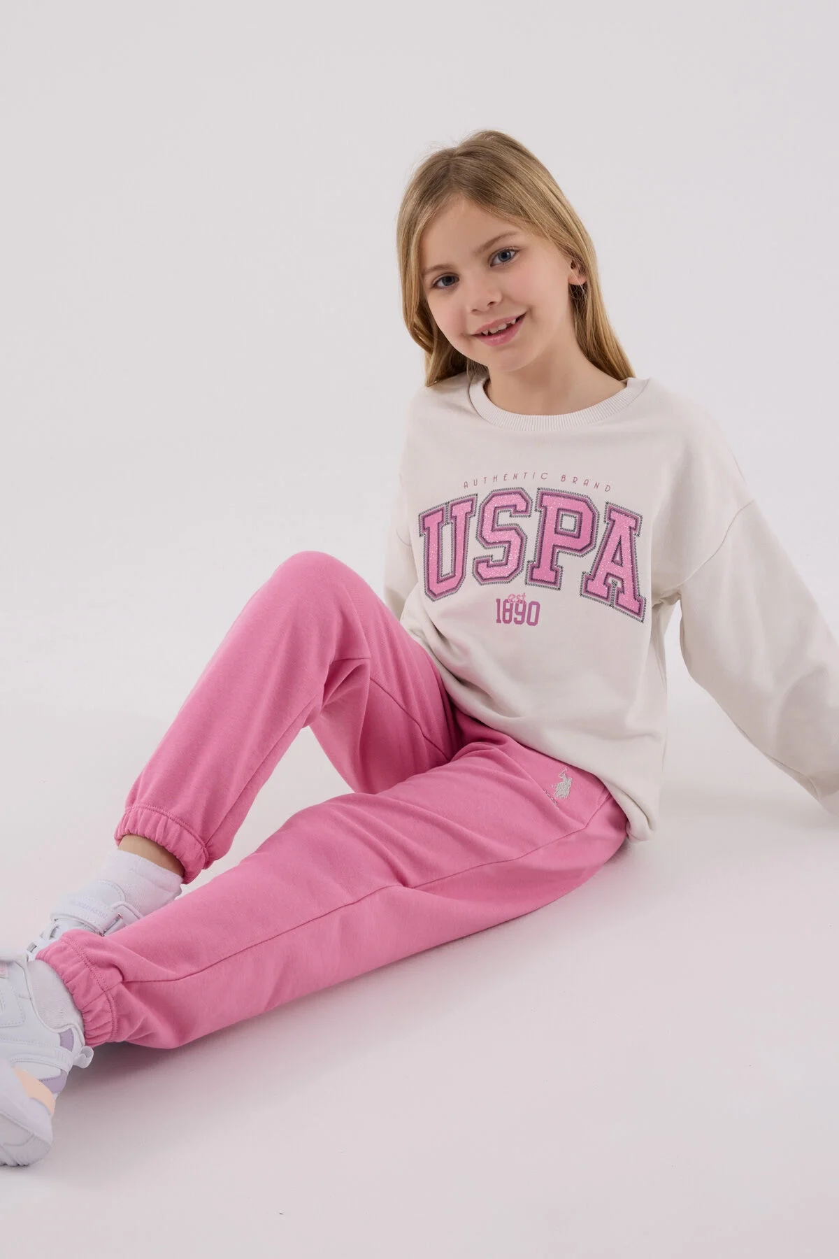 U.S. Polo Assn Kız Çocuk Beyaz Eşofman Takımı