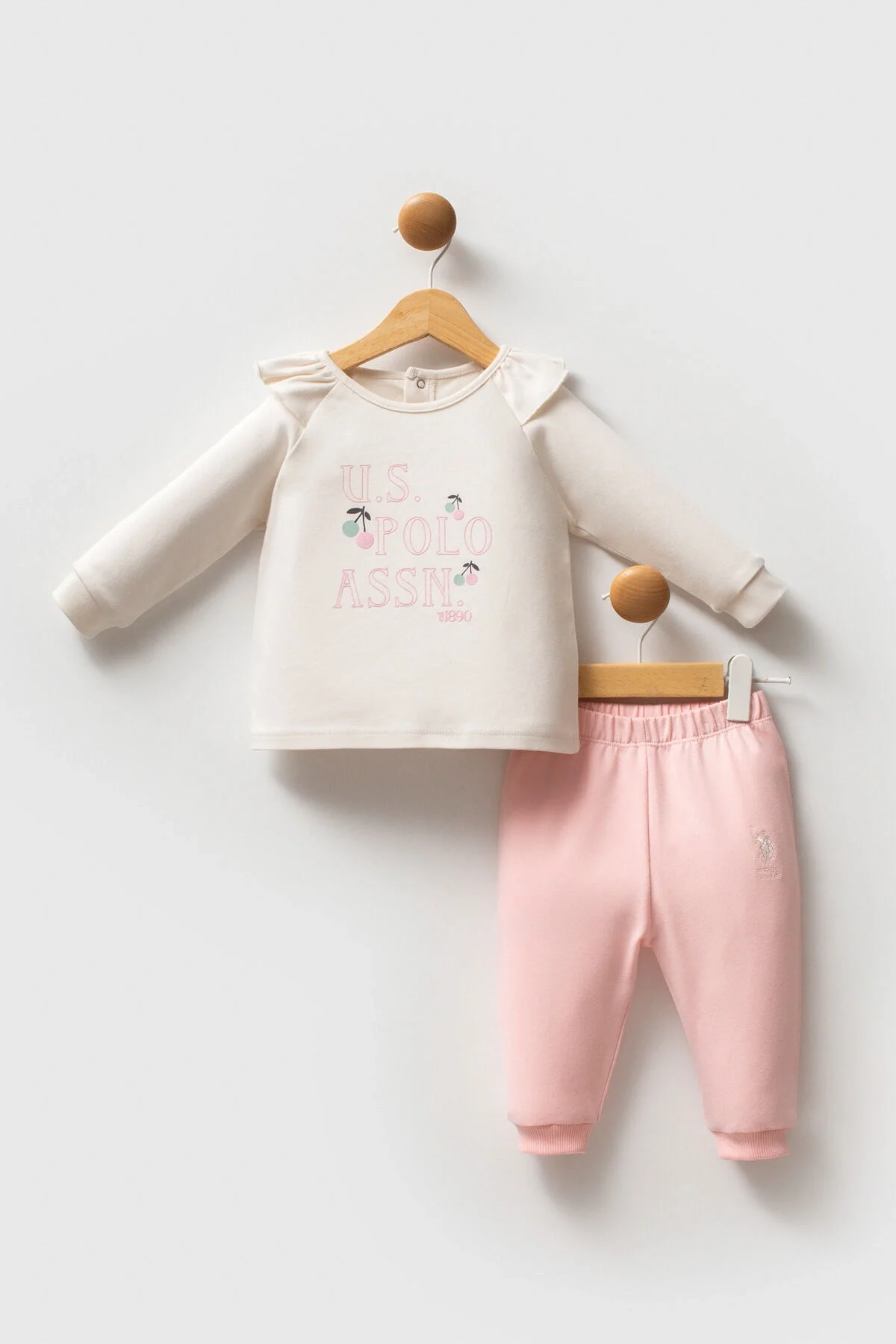 U.S. Polo Assn Kız Bebek Krem Takım
