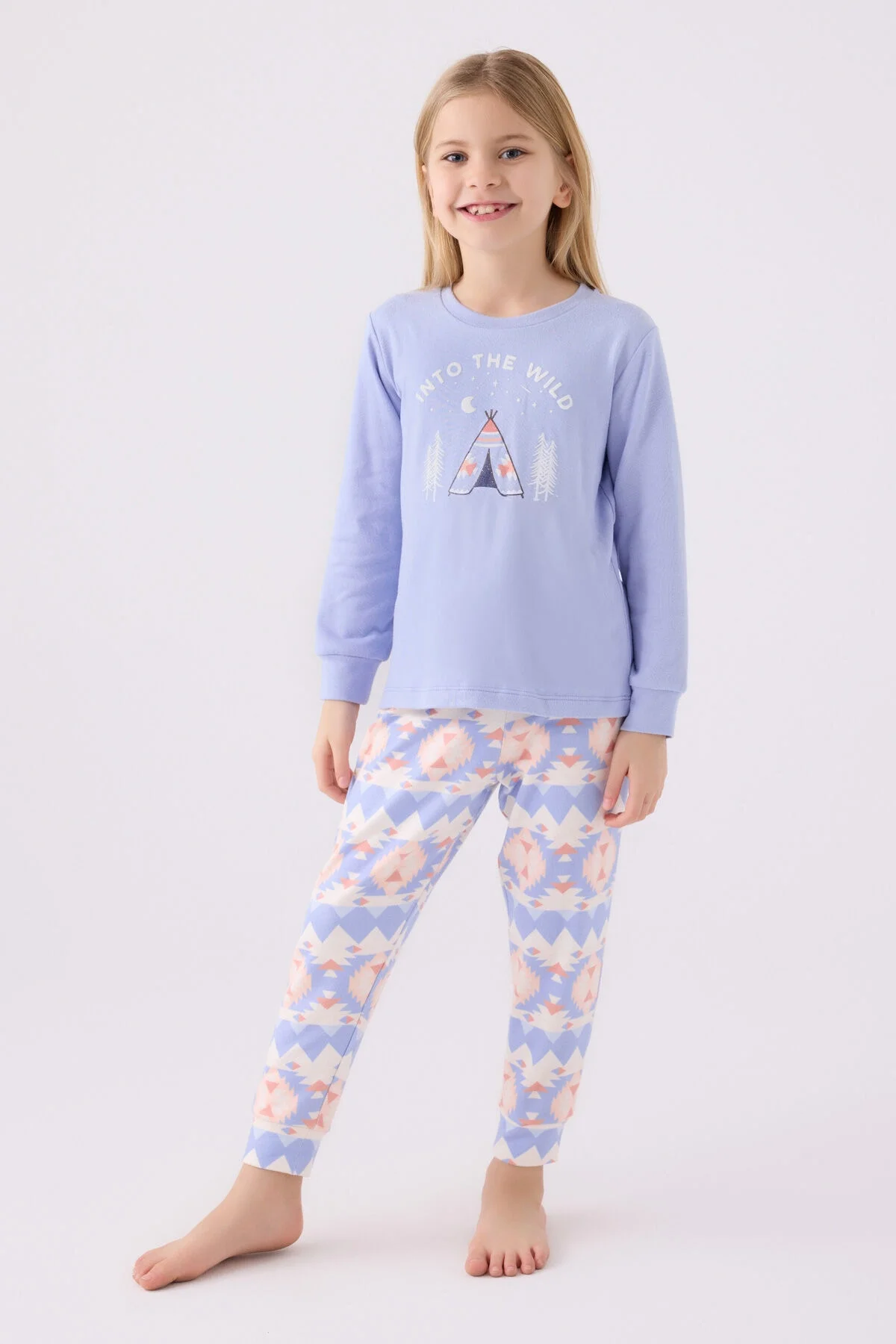 Arnetta Kız Çocuk Mavi Pijama Takımı