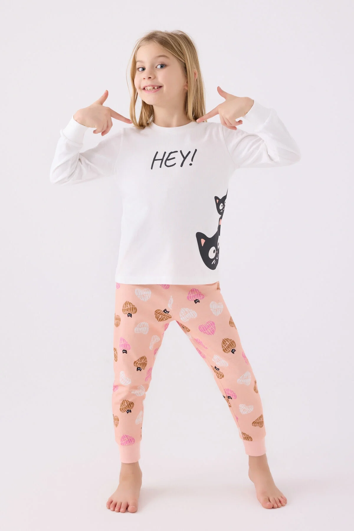 Rolypoly Kız Çocuk Beyaz Pijama Takımı