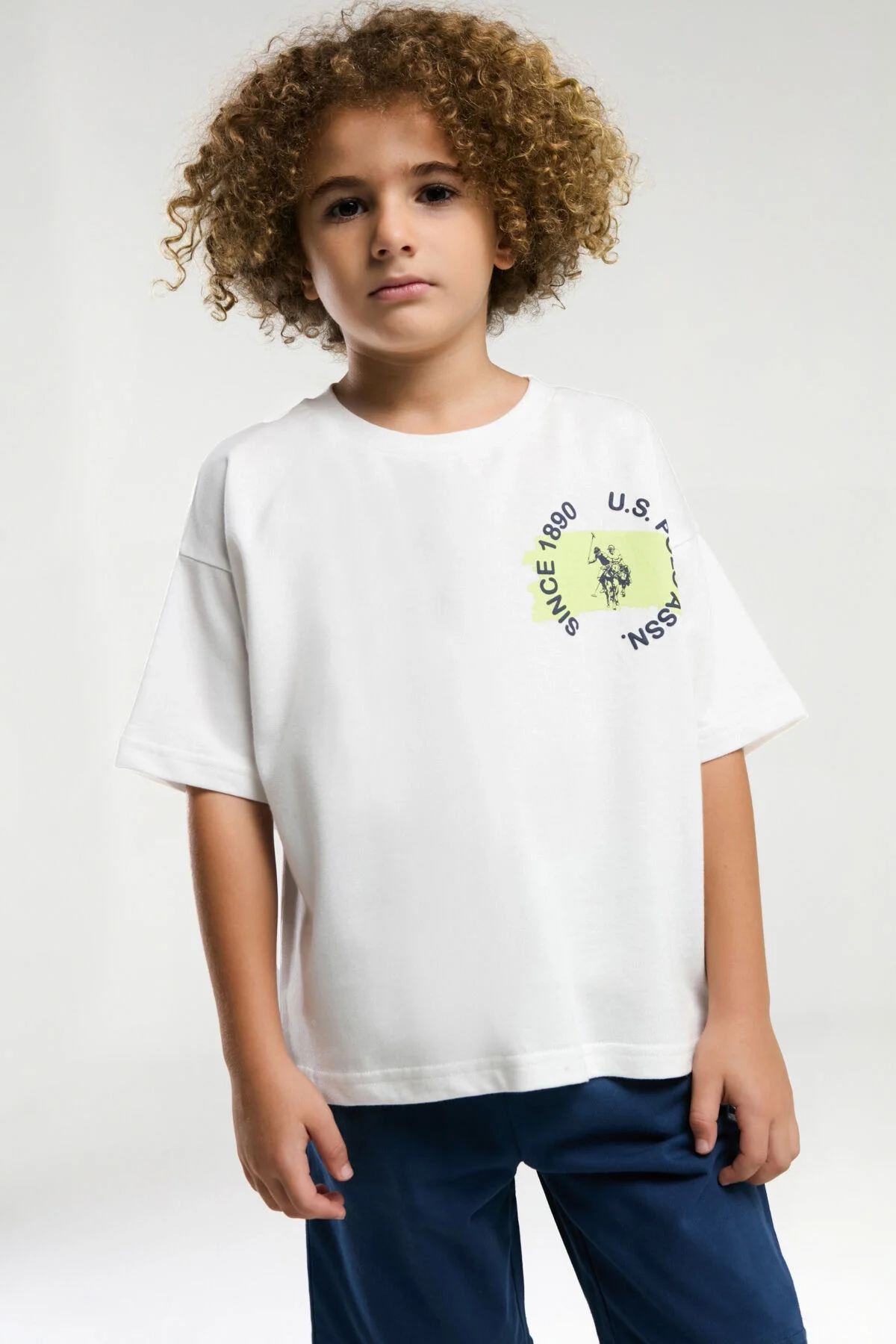 U.S. Polo Assn Erkek Çocuk Beyaz Bermuda Takım