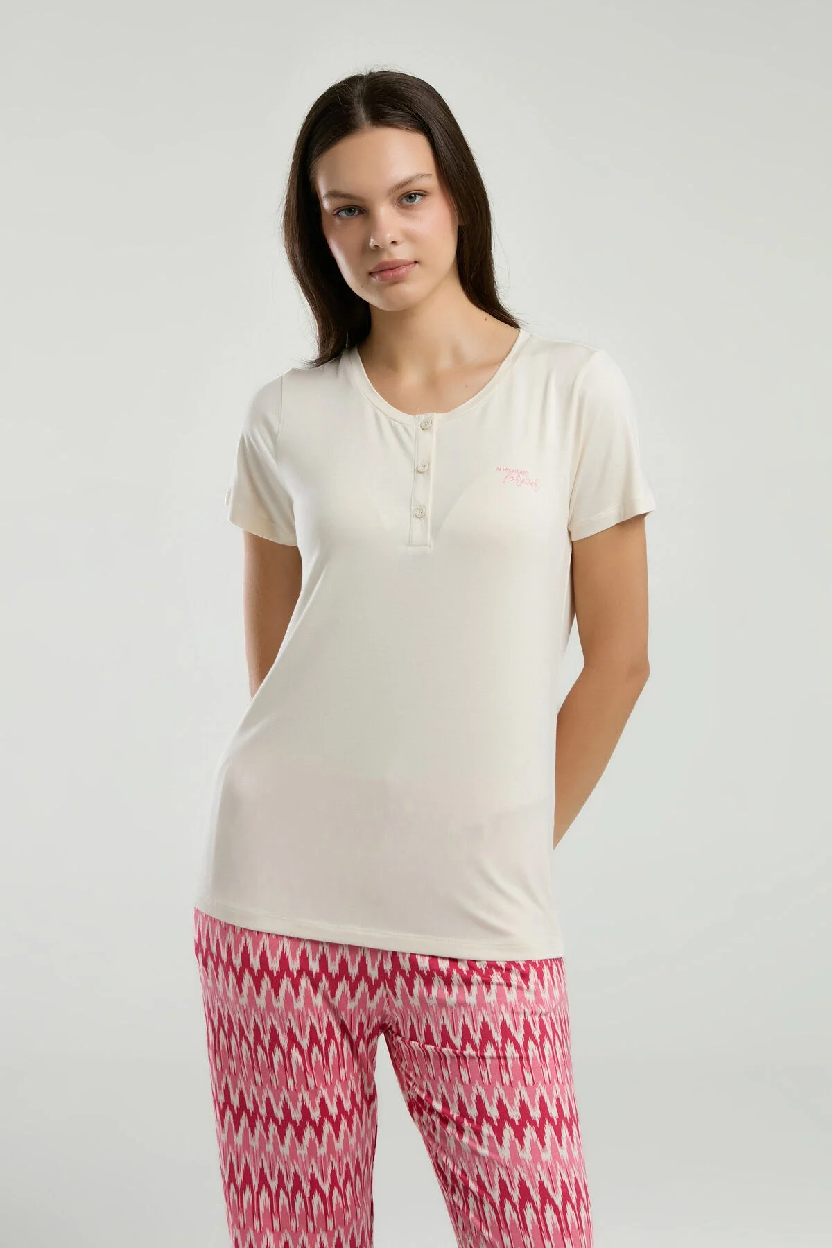 Arnetta Kadın Krem Pijama Takımı