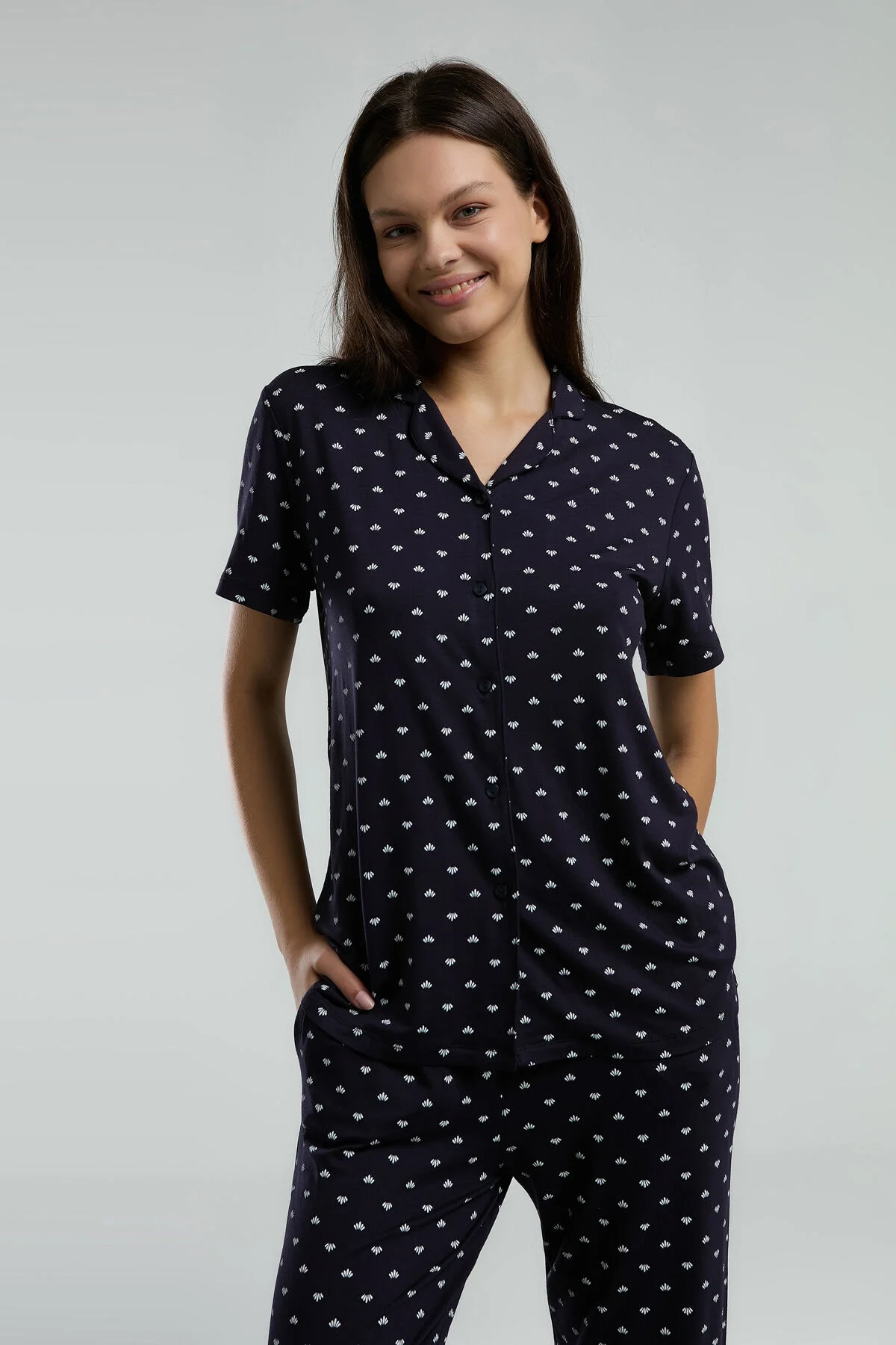 Arnetta Kadın Lacivert Gömlek Pijama