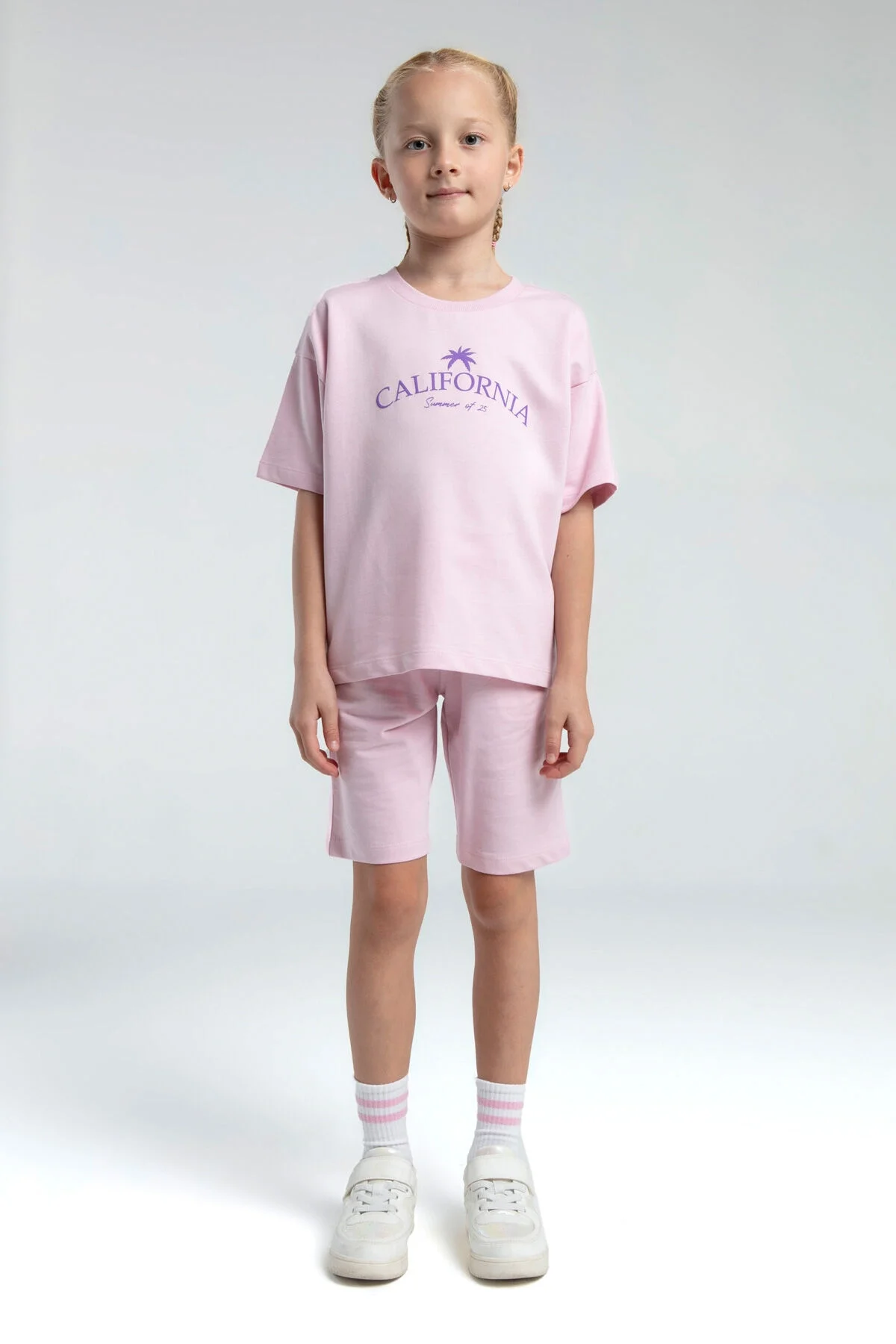 Rolypoly Kız Çocuk Pembe Bermuda Takım