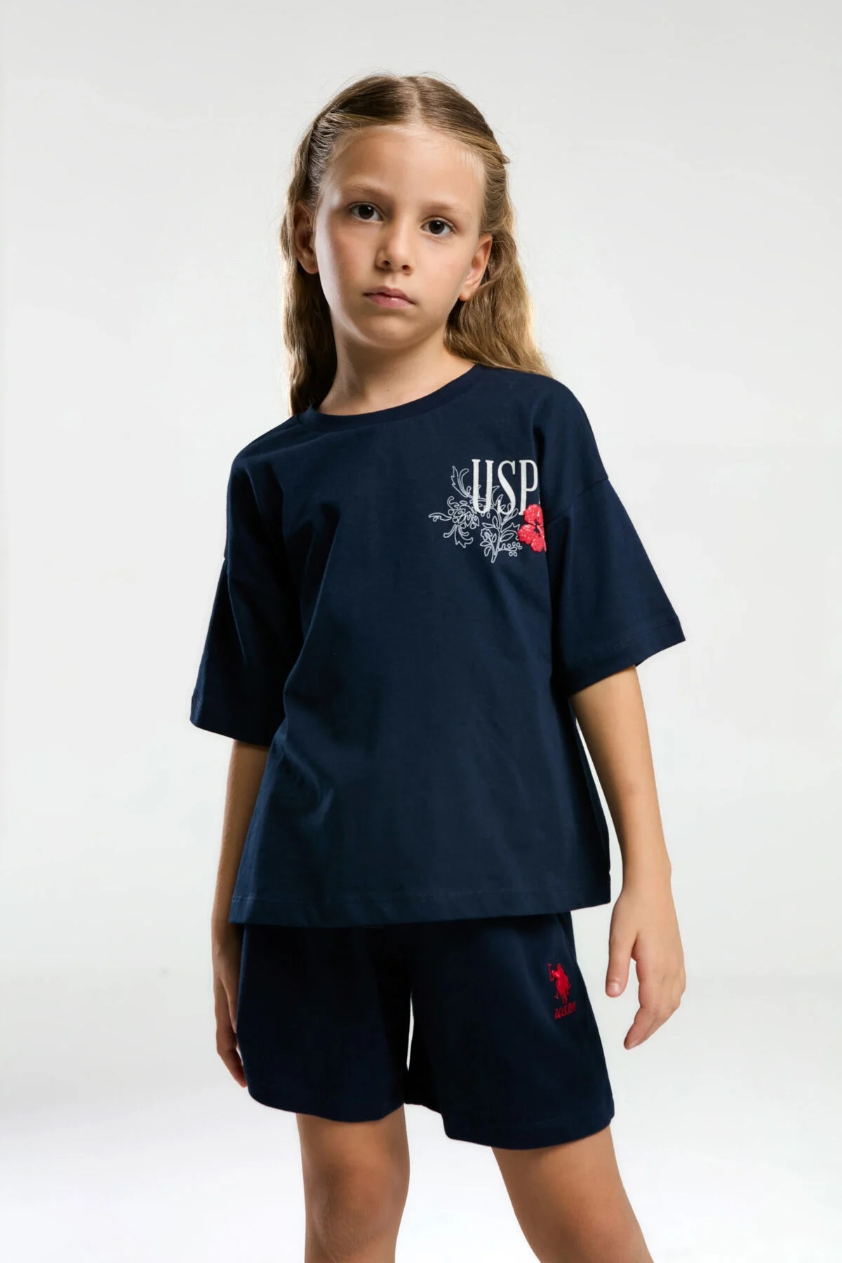 U.S. Polo Assn Kız Çocuk Lacivert Şort Takım