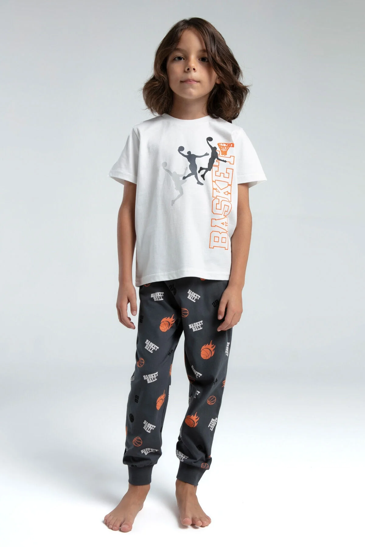 Rolypoly Erkek Çocuk Beyaz Pijama Takımı