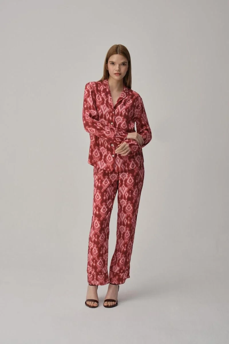 AMY - Biyeli Baskılı Kadın Pijama Takımı - Rumba