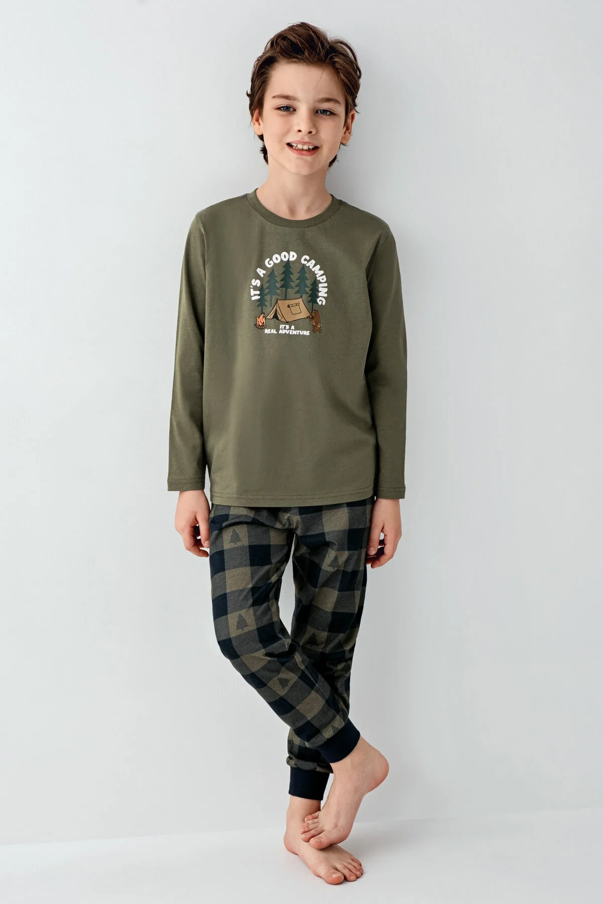 Arnetta Erkek Çocuk Haki Pijama Takımı