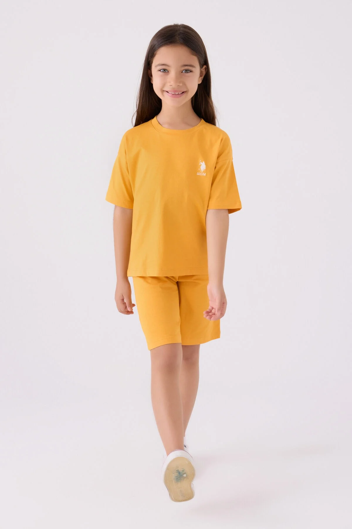 U.S. Polo Assn Kız Çocuk Sarı Bermuda Takım