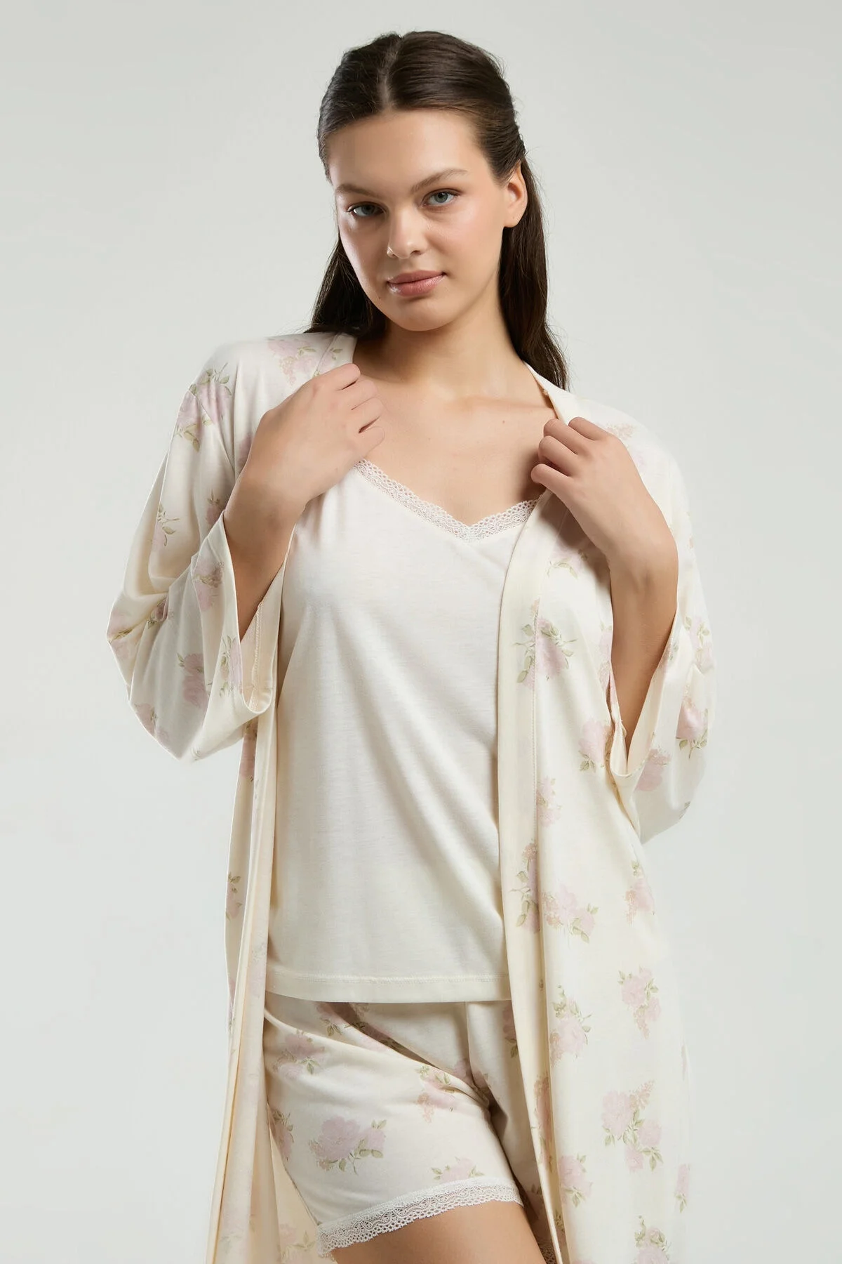 Pierre Cardin Kadın Beyaz Sabahlık Takım