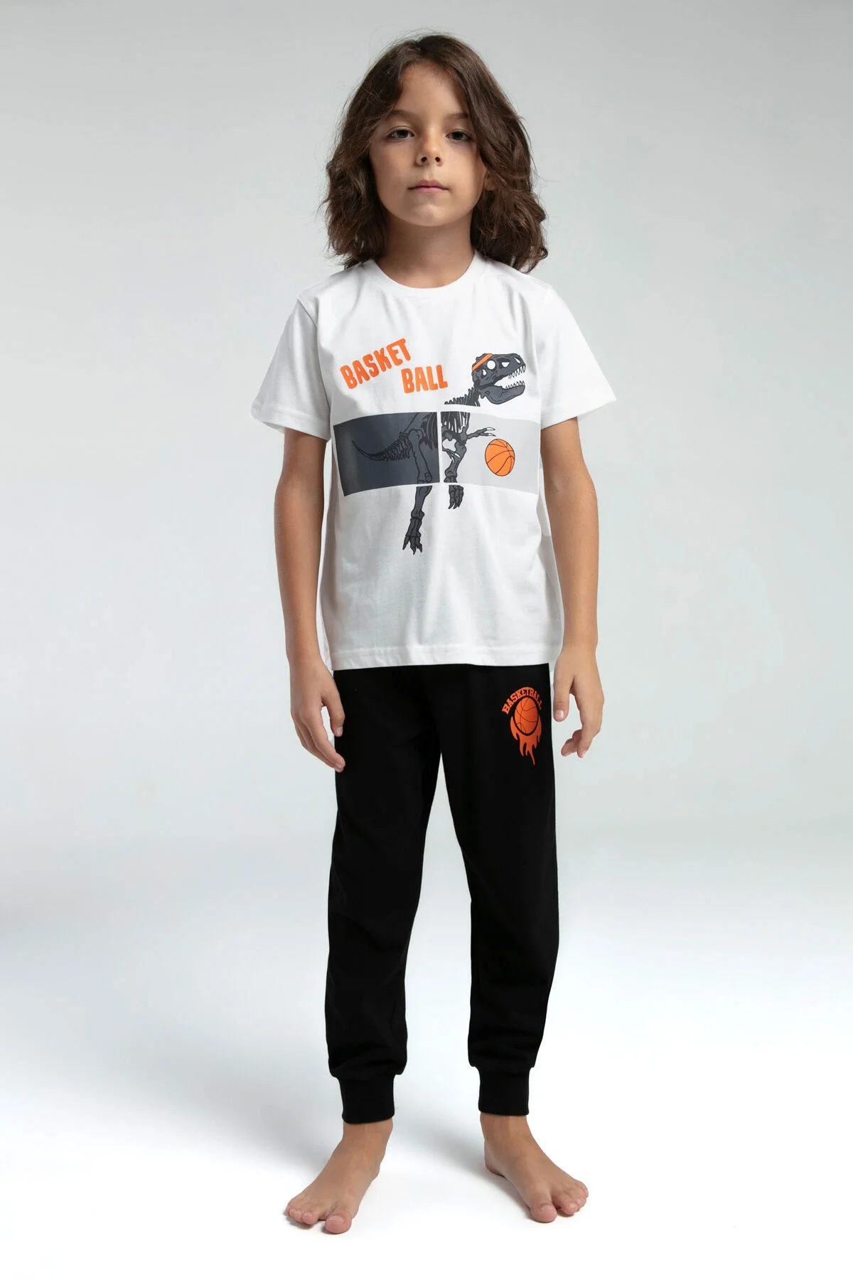 Rolypoly Erkek Çocuk Beyaz Pijama Takımı