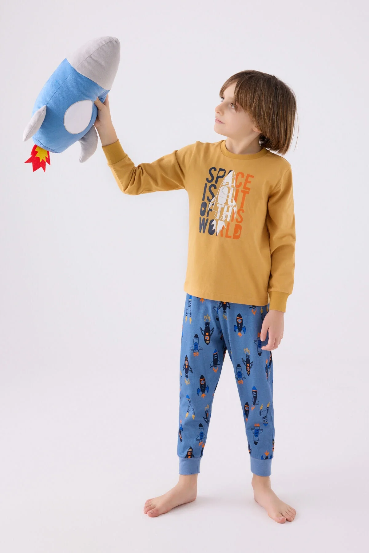 Rolypoly Erkek Çocuk Sarı Pijama Takımı