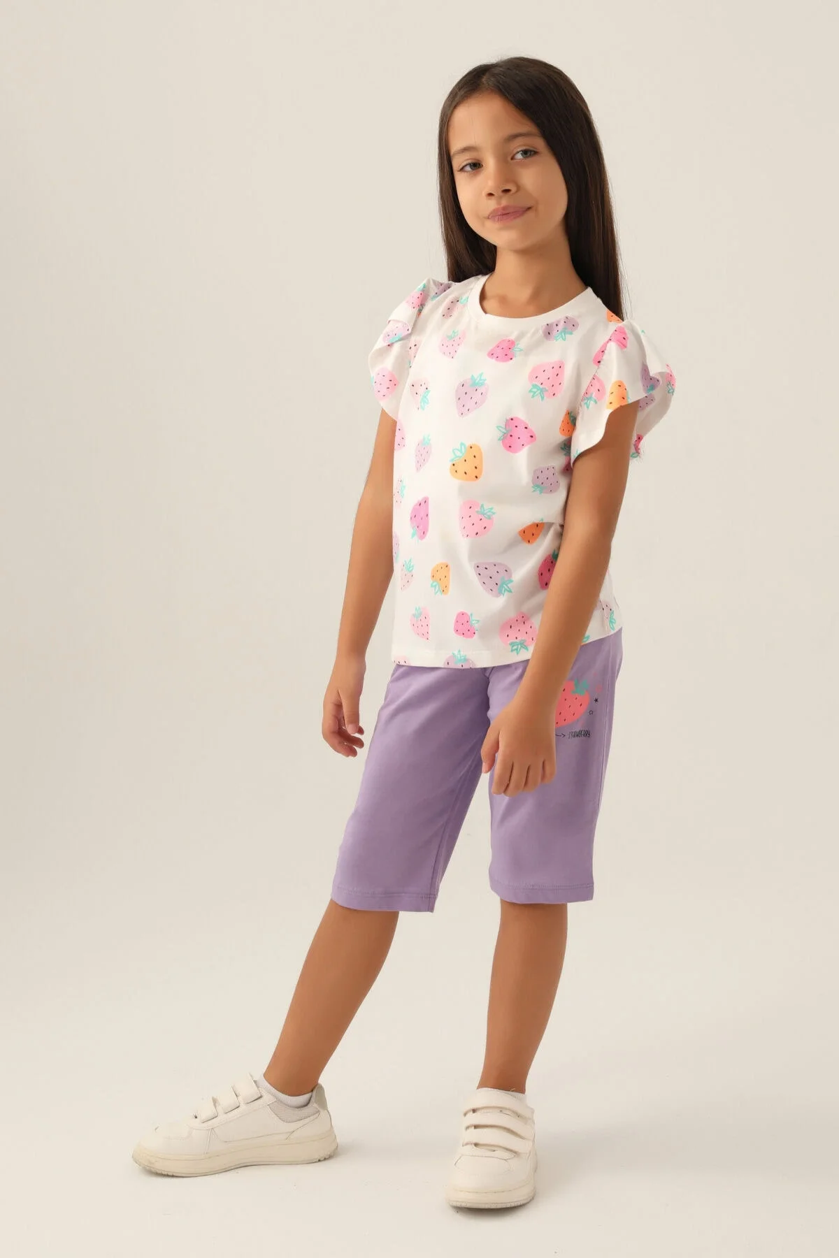 Rolypoly Kız Çocuk Krem Kapri Takımı