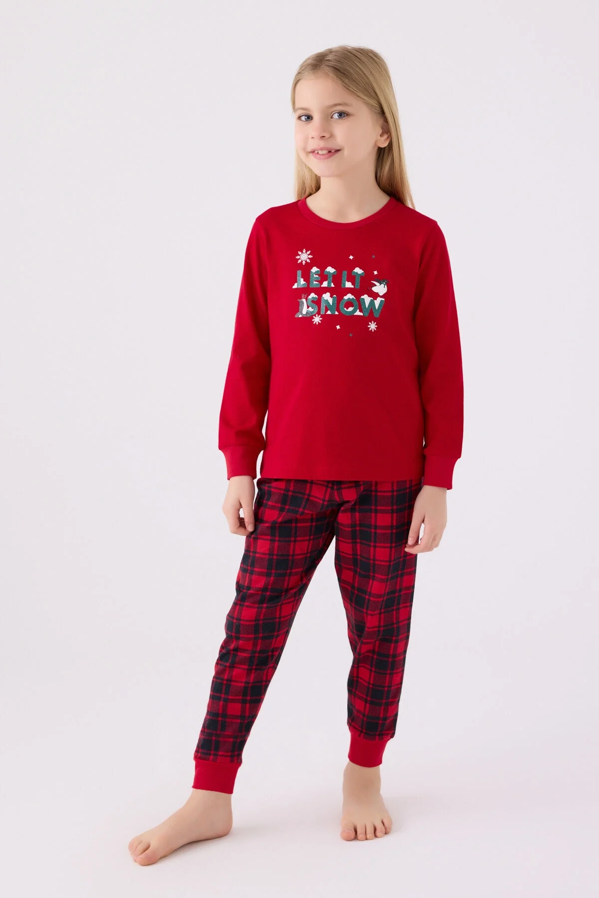 Arnetta Kız Çocuk Kırmızı Pijama Takımı