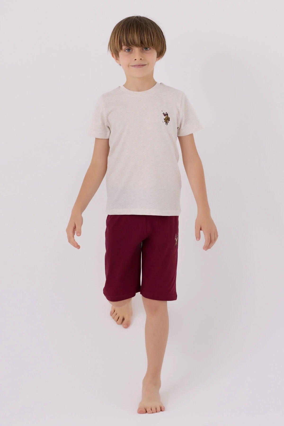 U.S. Polo Assn Erkek Çocuk Krem Bermuda Takım