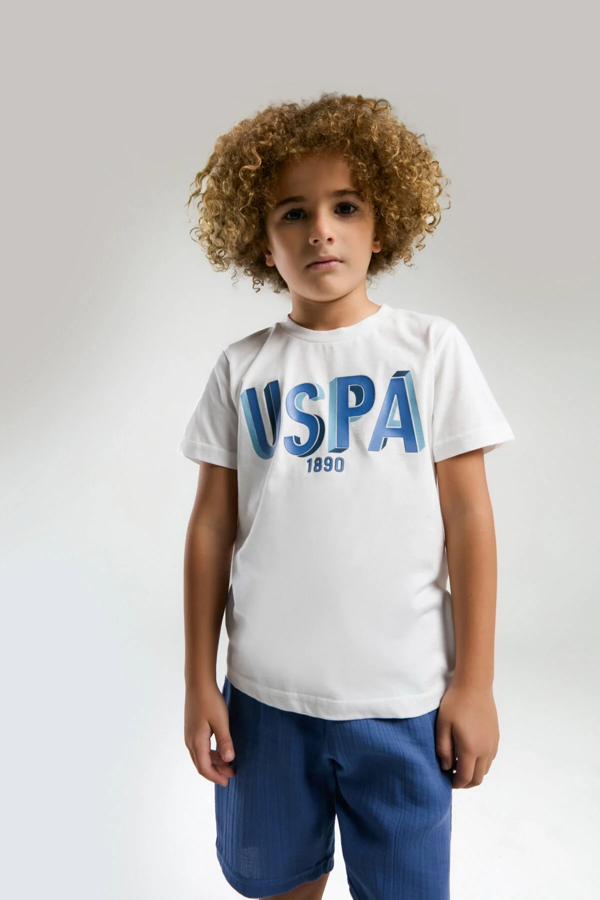 U.S. Polo Assn Erkek Çocuk Beyaz Bermuda Takım