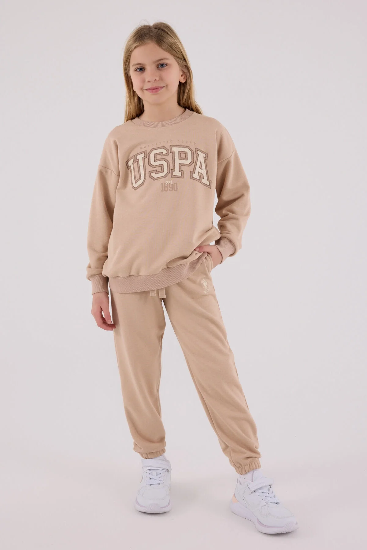 U.S. Polo Assn Kız Çocuk Kahverengi Eşofman Takımı