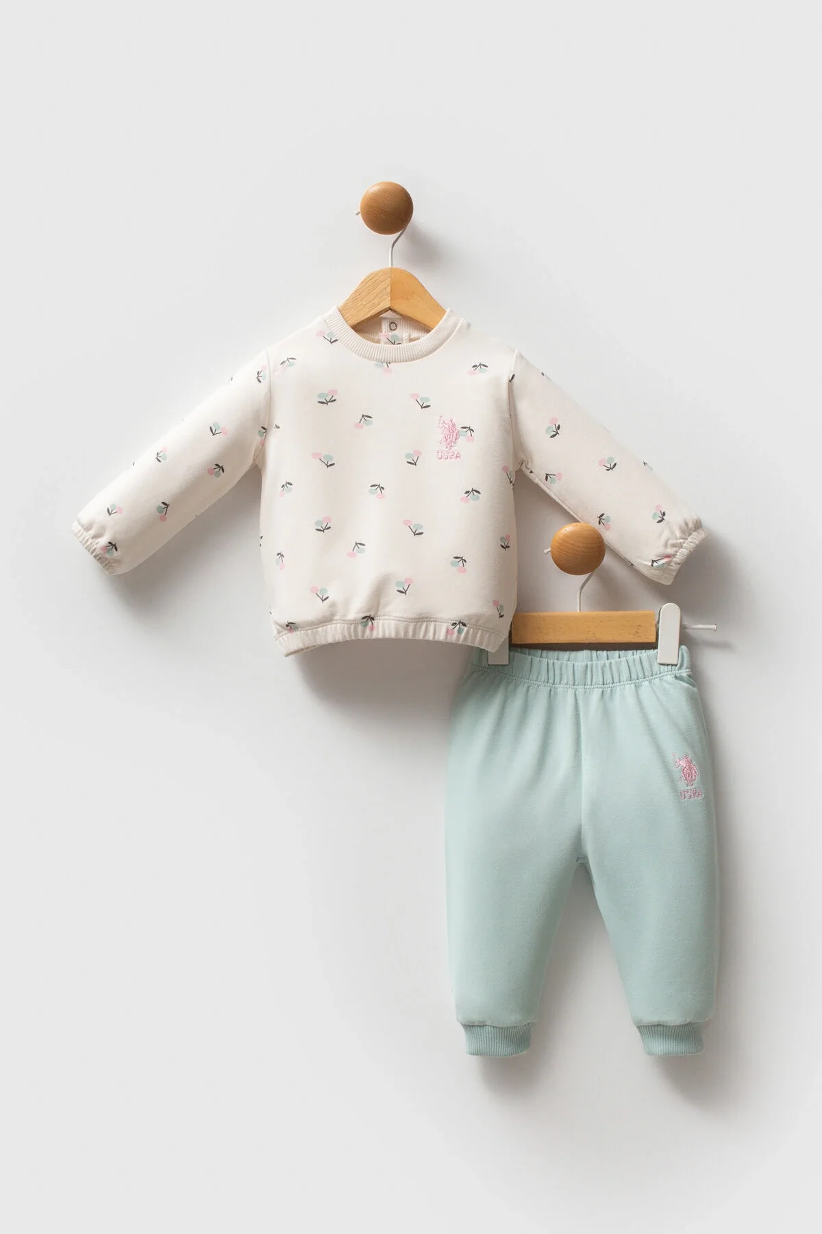 U.S. Polo Assn Kız Bebek Krem Takım