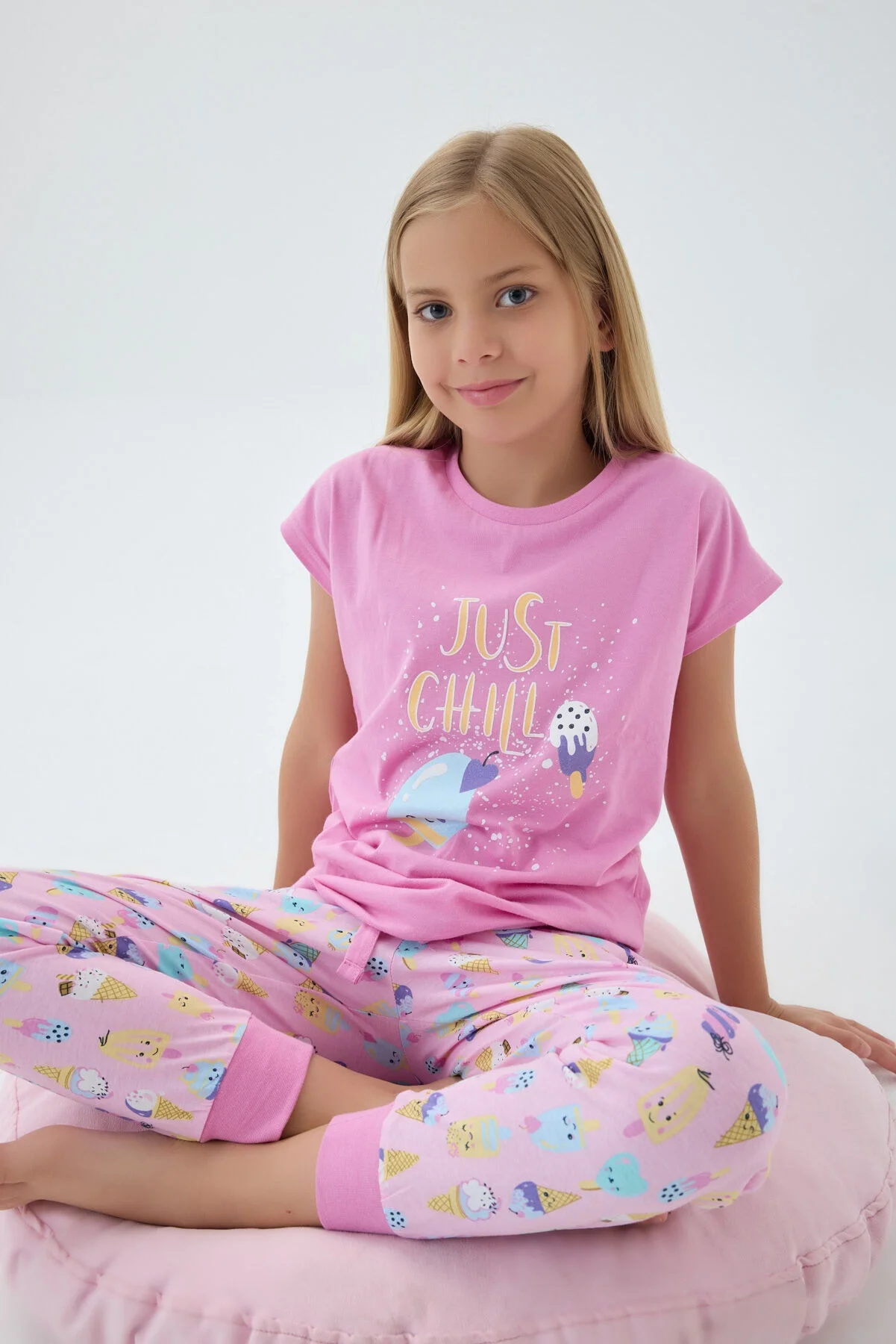 Rolypoly Kız Çocuk Pembe Pijama Takımı