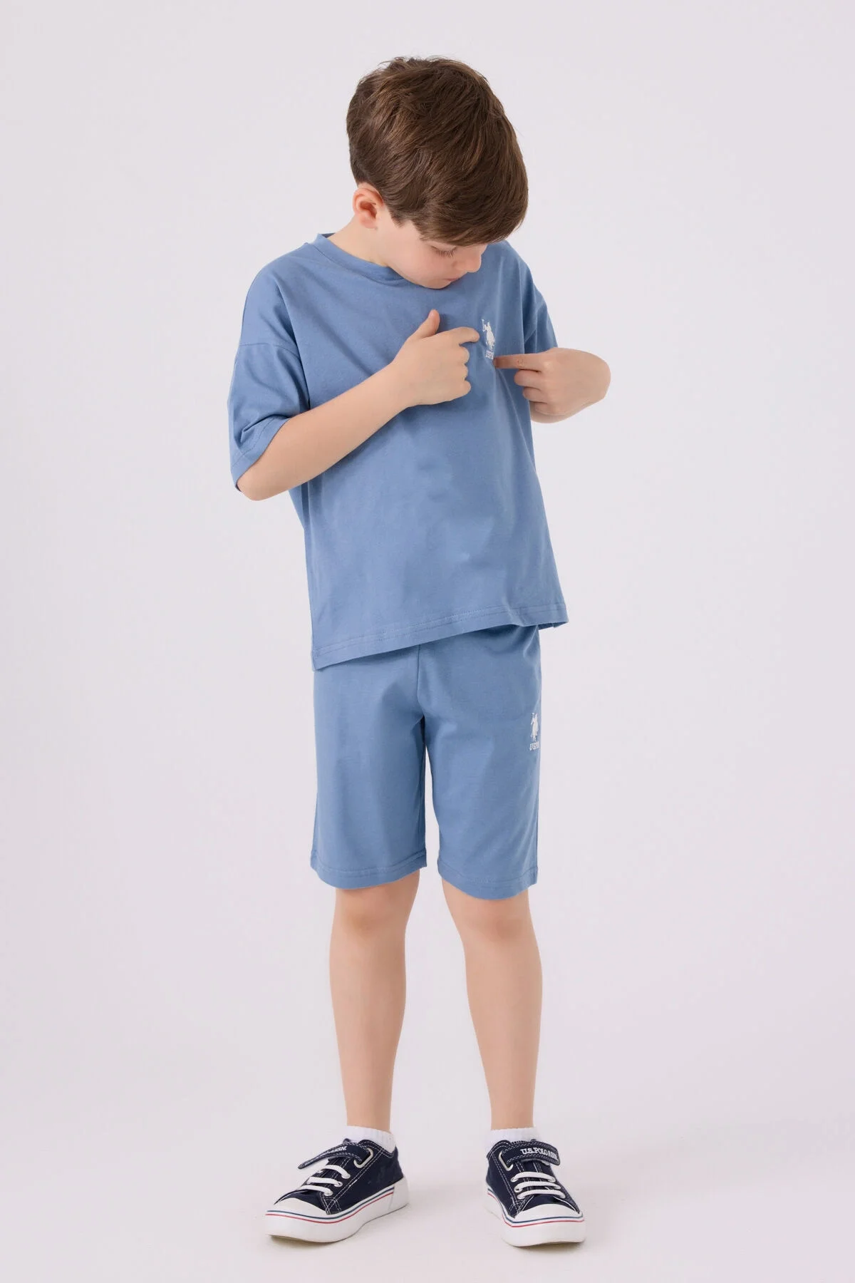 U.S. Polo Assn Erkek Çocuk Mavi Bermuda Takım