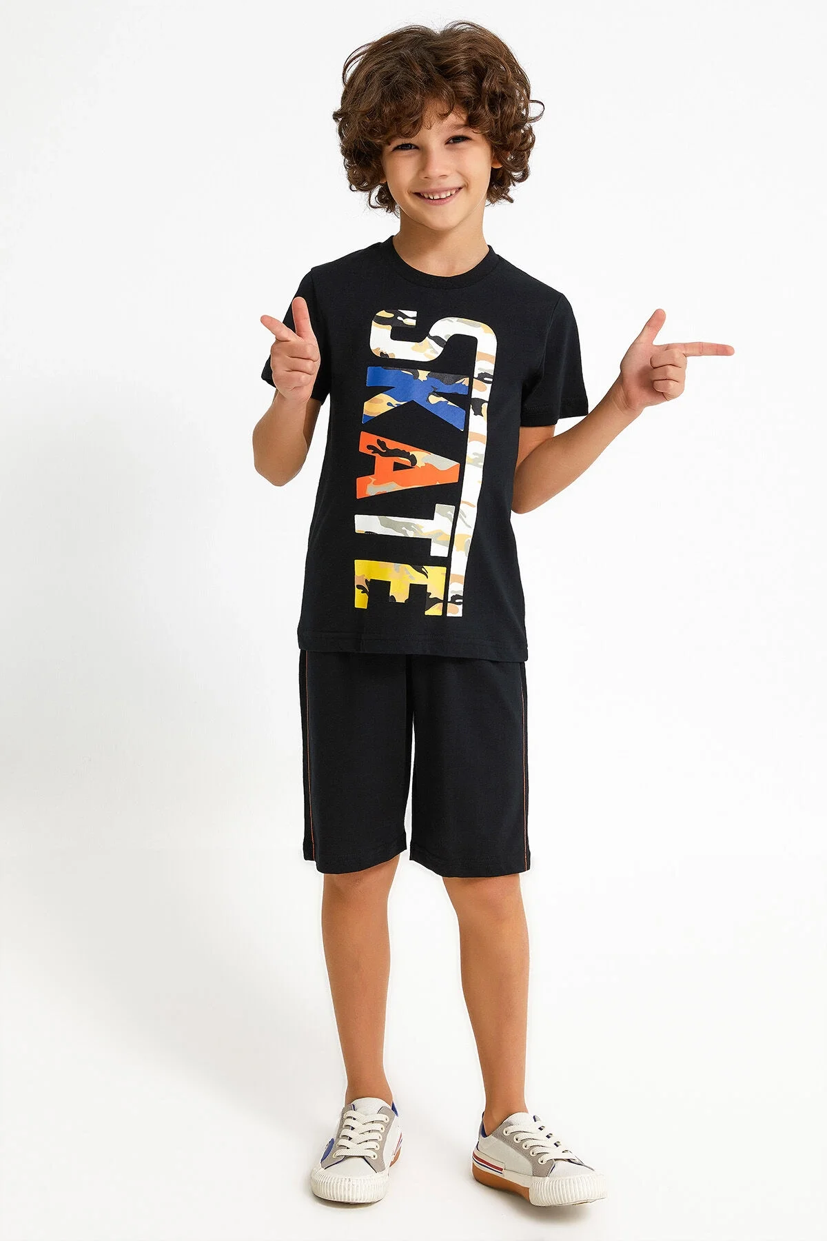 Rolypoly Erkek Çocuk Siyah Bermuda Takım