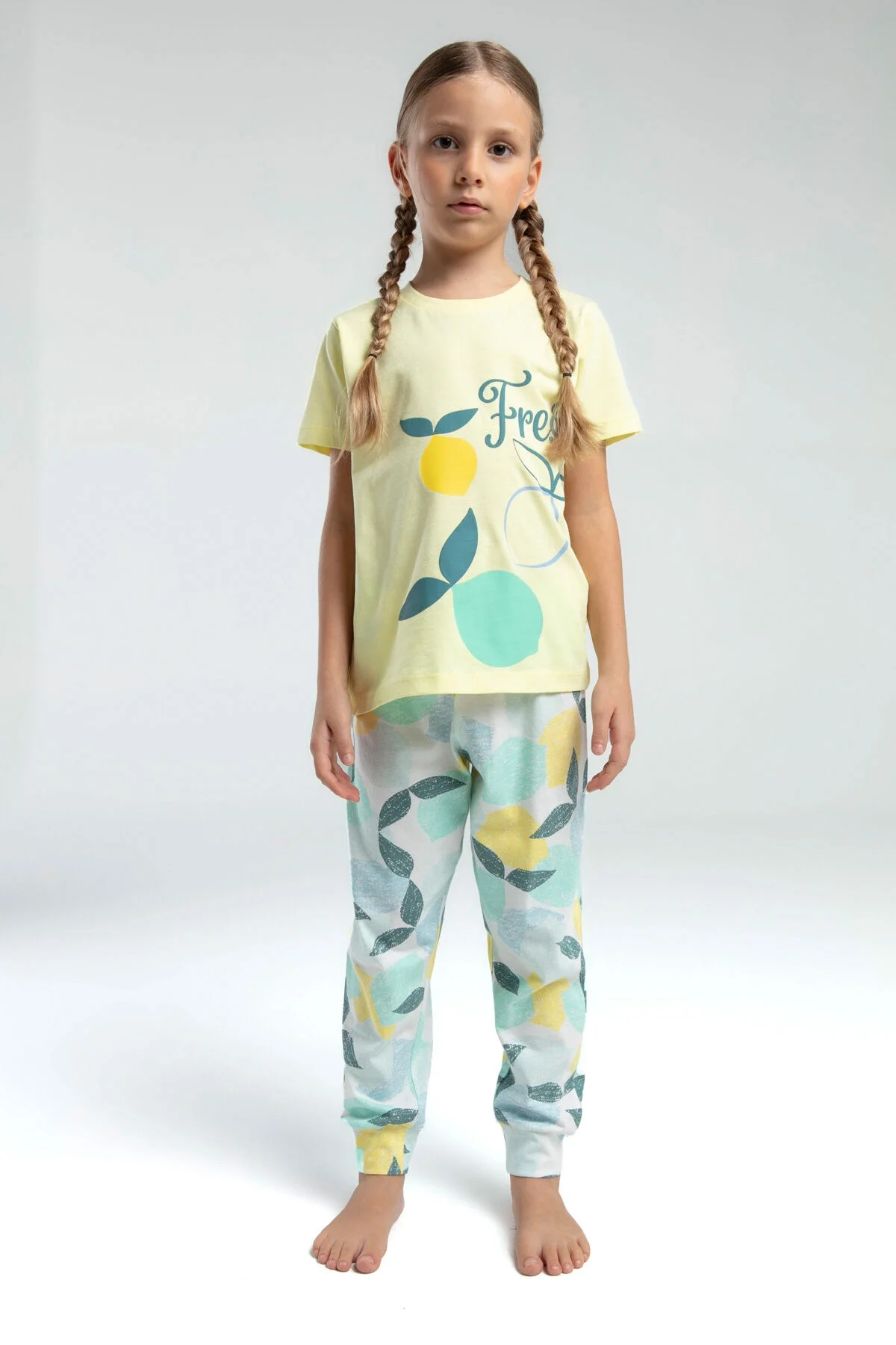 Rolypoly Kız Çocuk Sarı Pijama Takımı