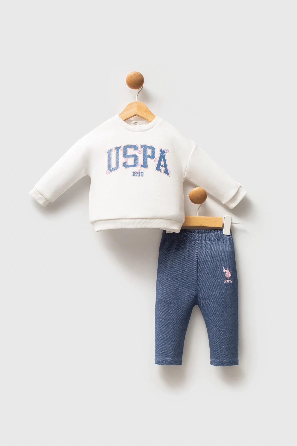 U.S. Polo Assn Kız Bebek Beyaz Takım