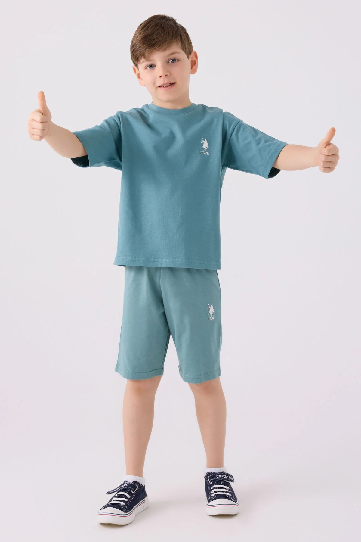 U.S. Polo Assn Erkek Çocuk Mavi Bermuda Takım