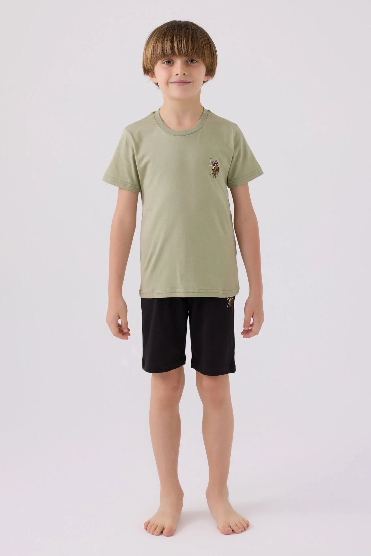 U.S. Polo Assn Erkek Çocuk Haki Bermuda Takım