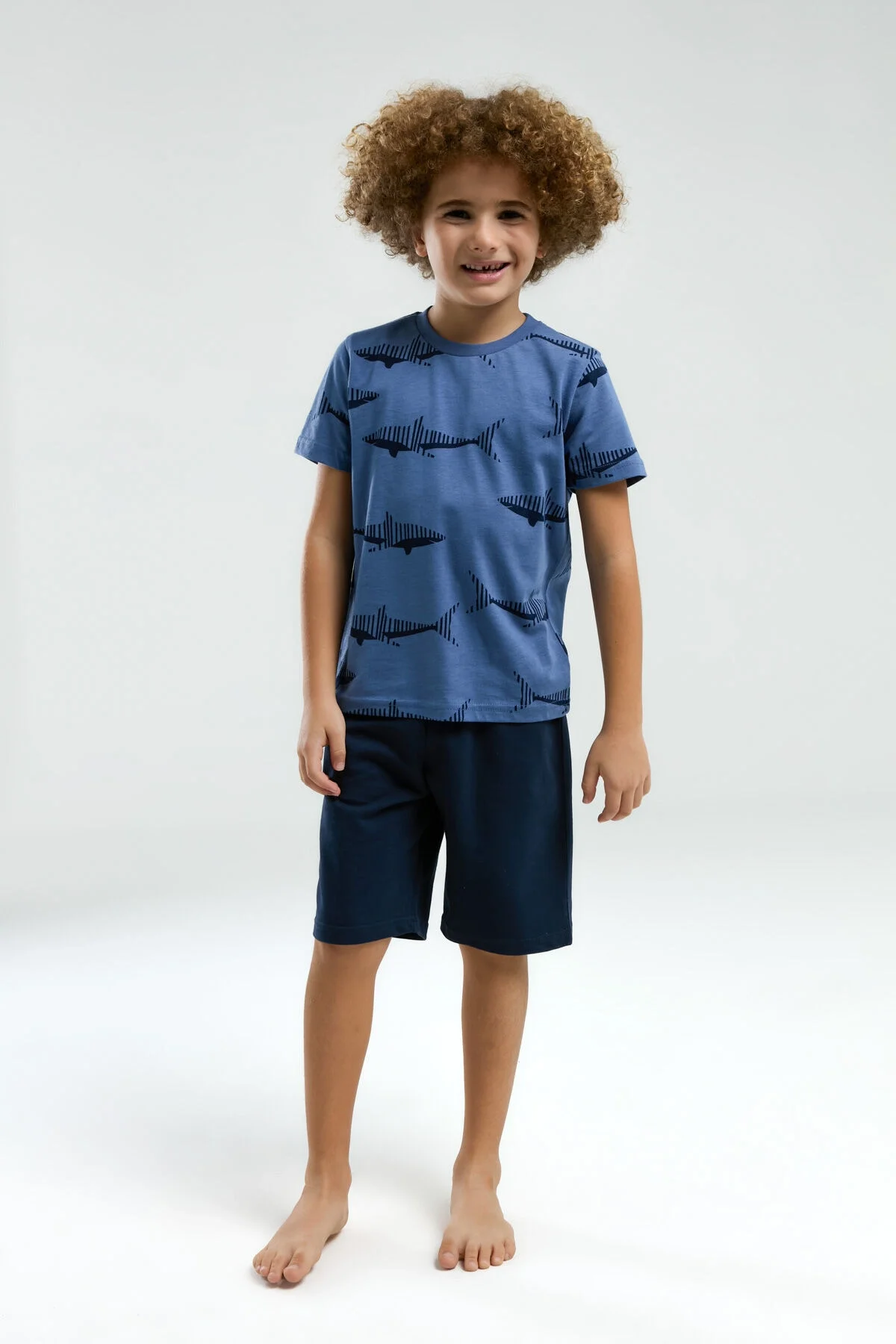 Arnetta Erkek Çocuk Mavi Bermuda Takım