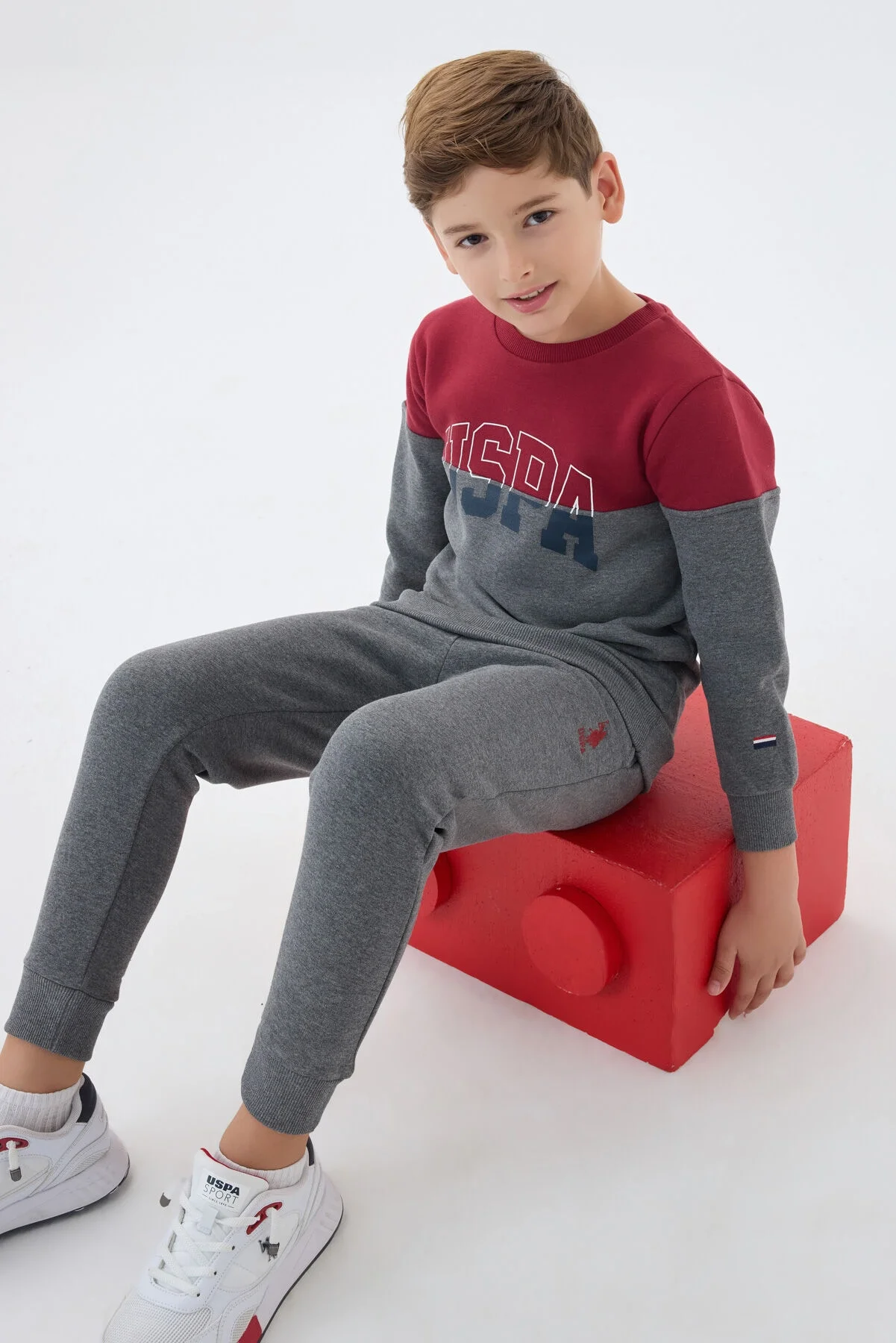 U.S. Polo Assn Erkek Çocuk Bordo Eşofman Takımı