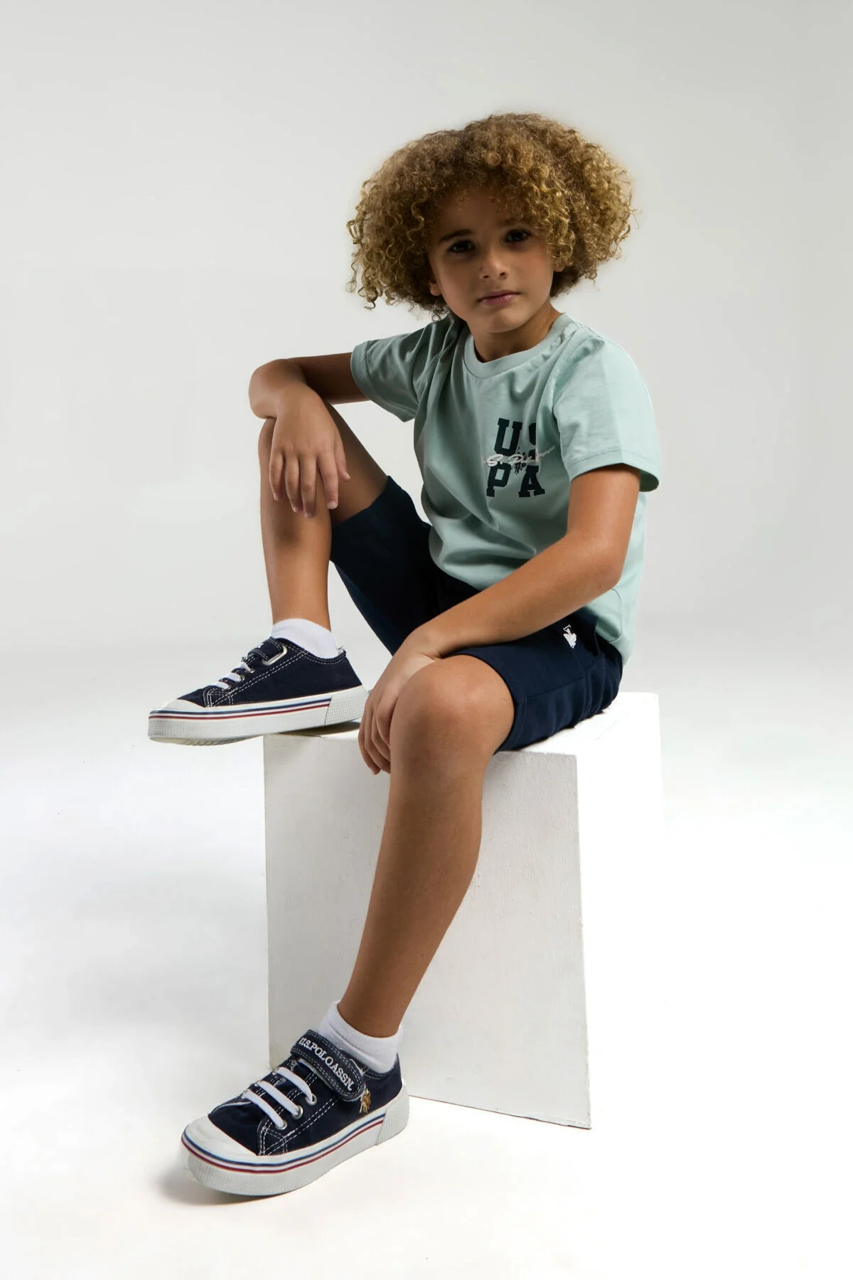 U.S. Polo Assn Erkek Çocuk Mavi Bermuda Takım