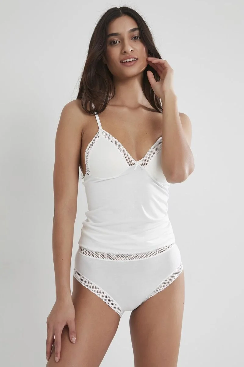 Penye Atlet Külot Kadın İç Çamaşırı Takımı - 305 Ekru