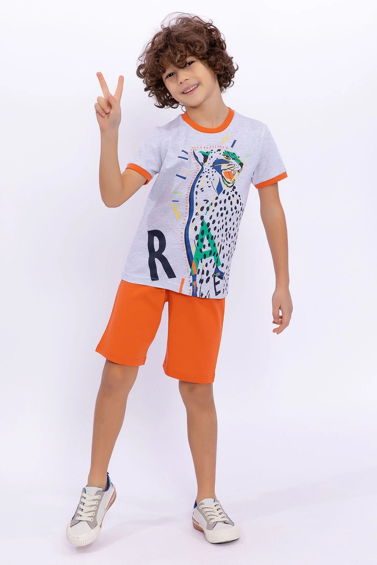 Rolypoly Erkek Çocuk Gri Bermuda Takım