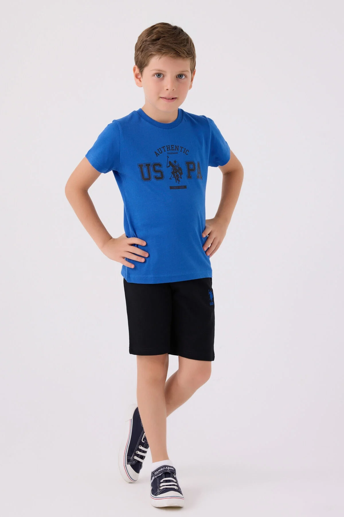 U.S. Polo Assn Erkek Çocuk Mavi Bermuda Takım