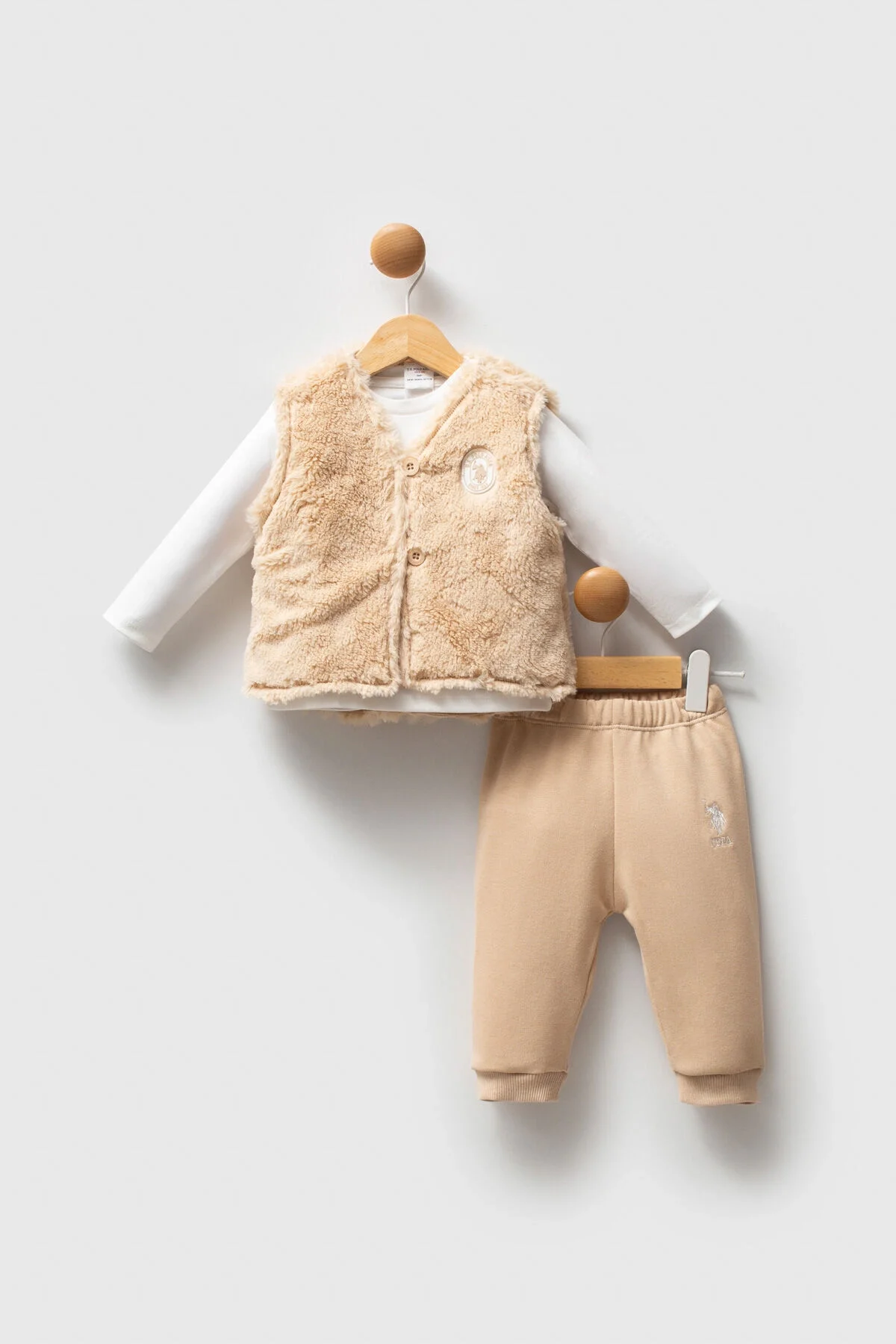 U.S. Polo Assn Kız Bebek Krem Takım