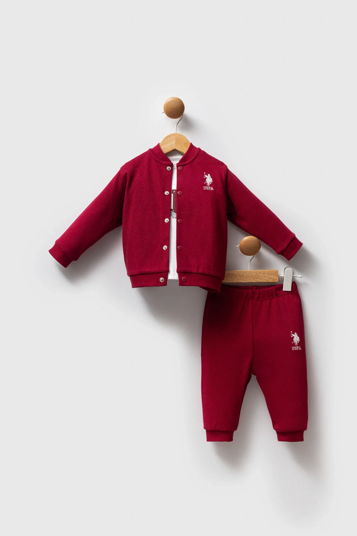 U.S. Polo Assn Erkek Bebek Bordo Takım