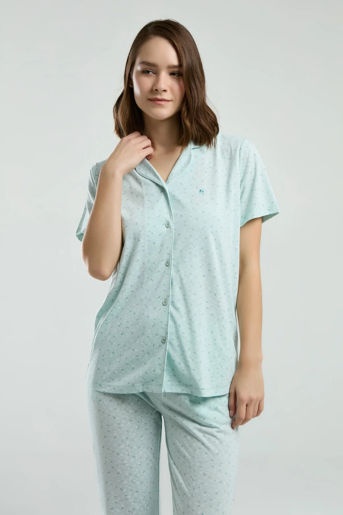 Pierre Cardin Kadın Yeşil Gömlek Pijama