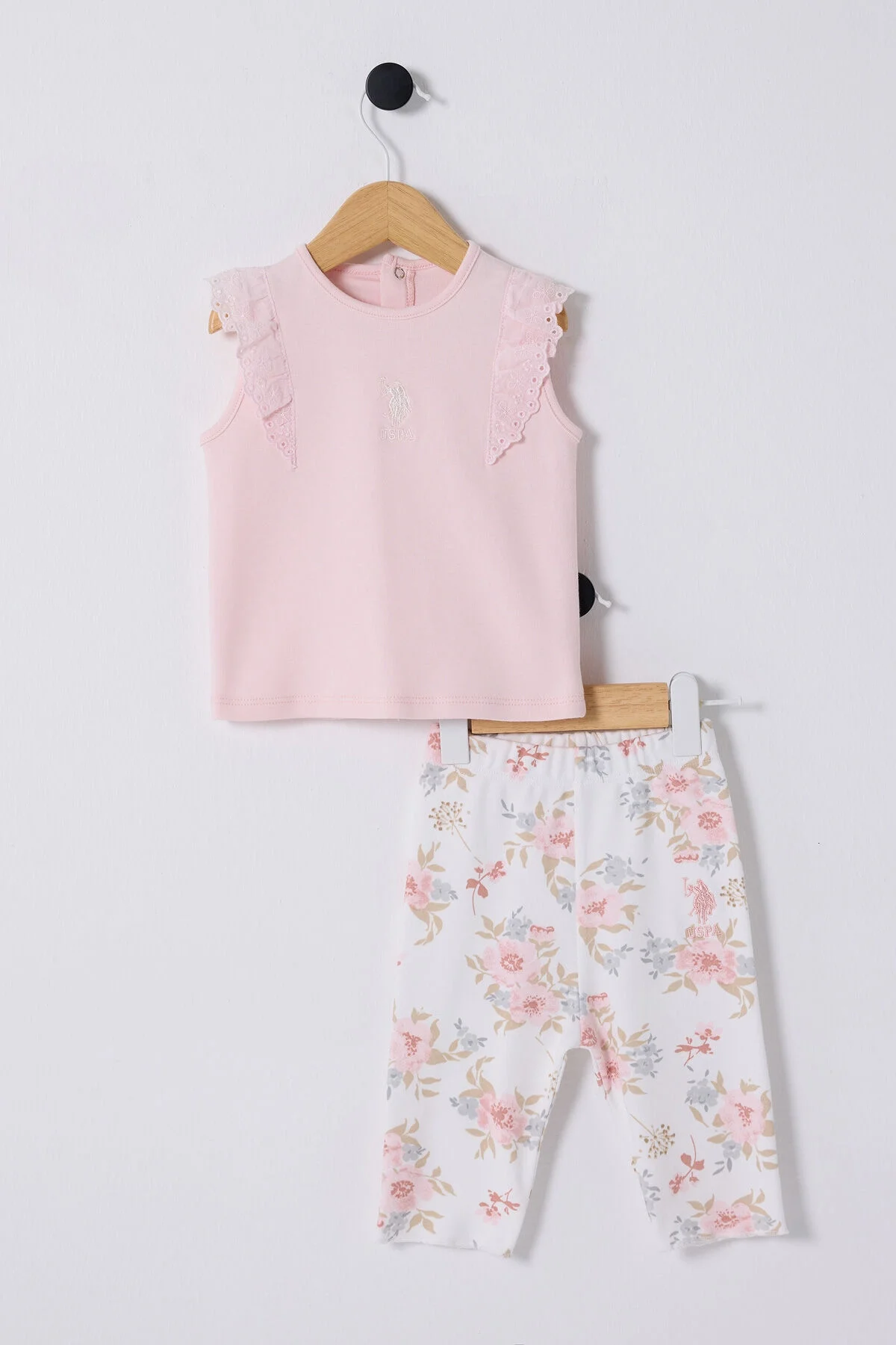 U.S. Polo Assn Kız Bebek Pembe Takım
